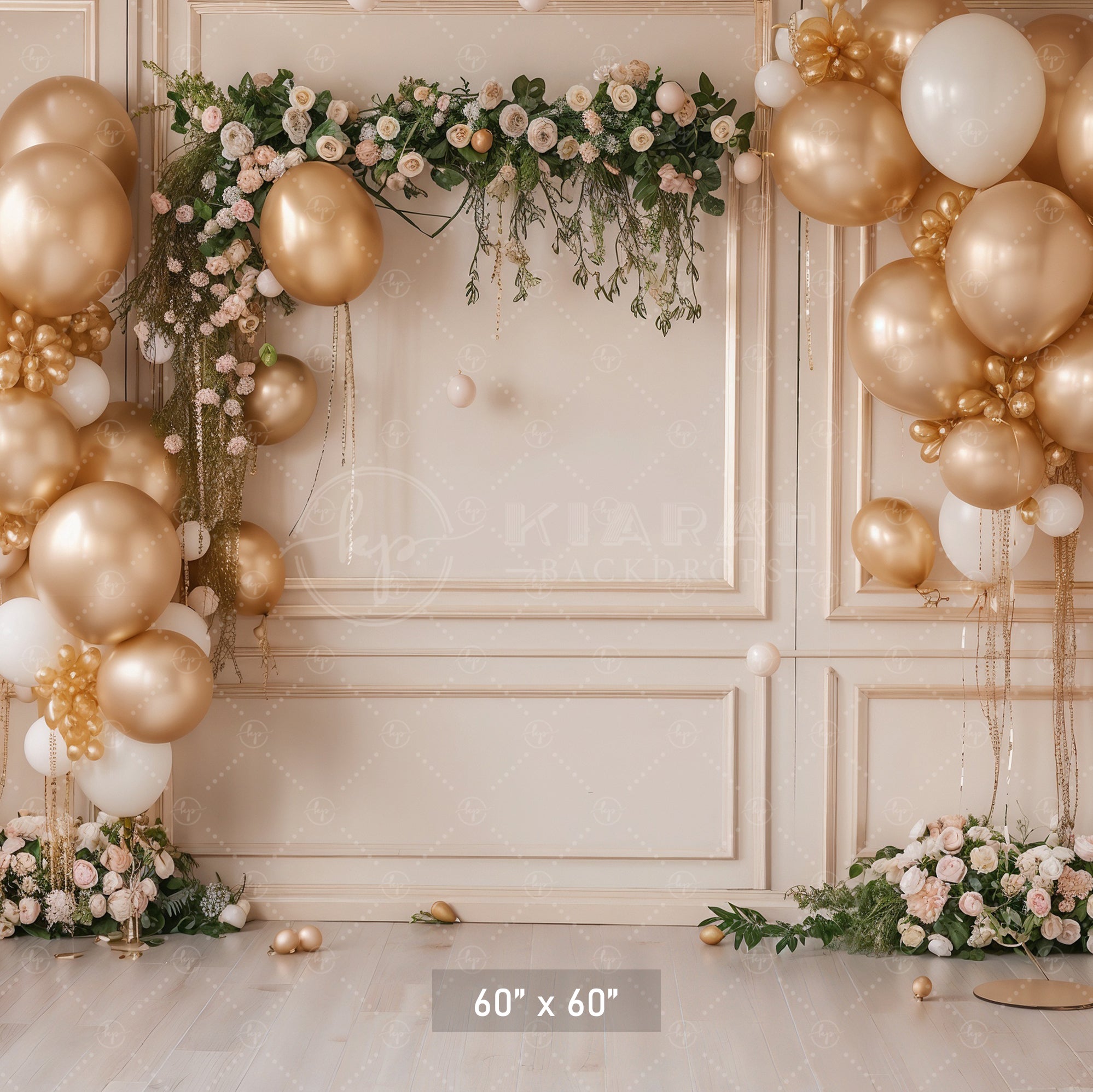 Golden Elegance Celebration Backdrop