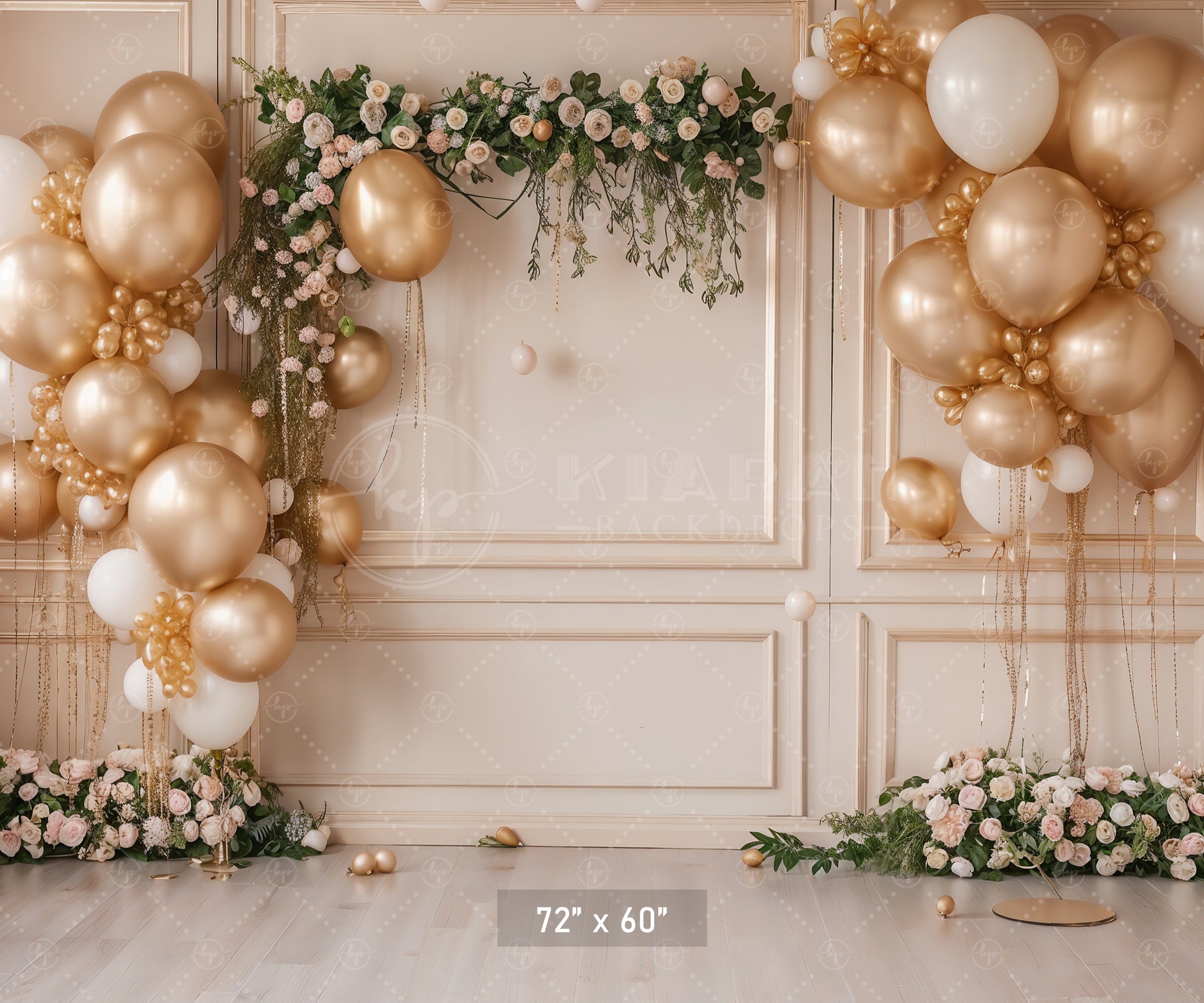 Golden Elegance Celebration Backdrop