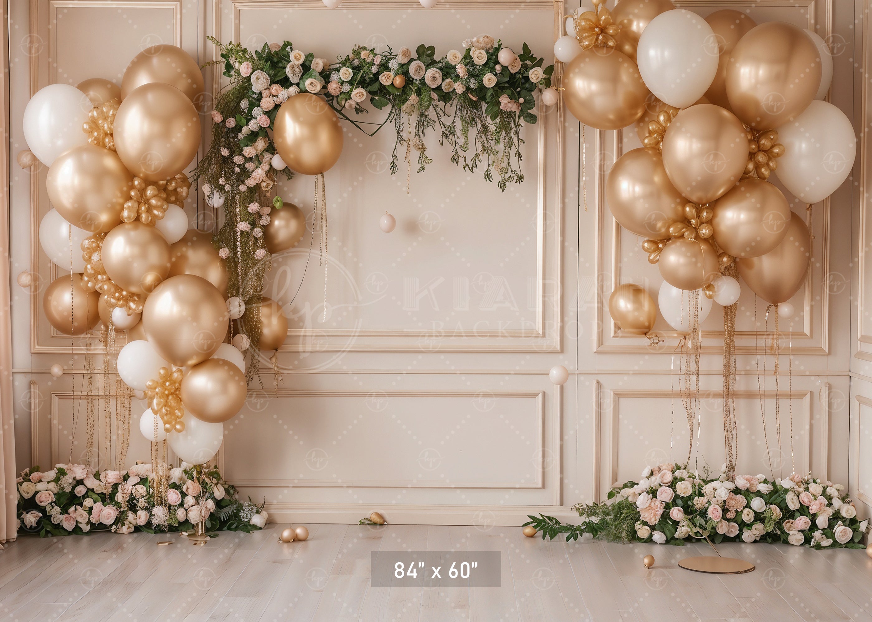Golden Elegance Celebration Backdrop