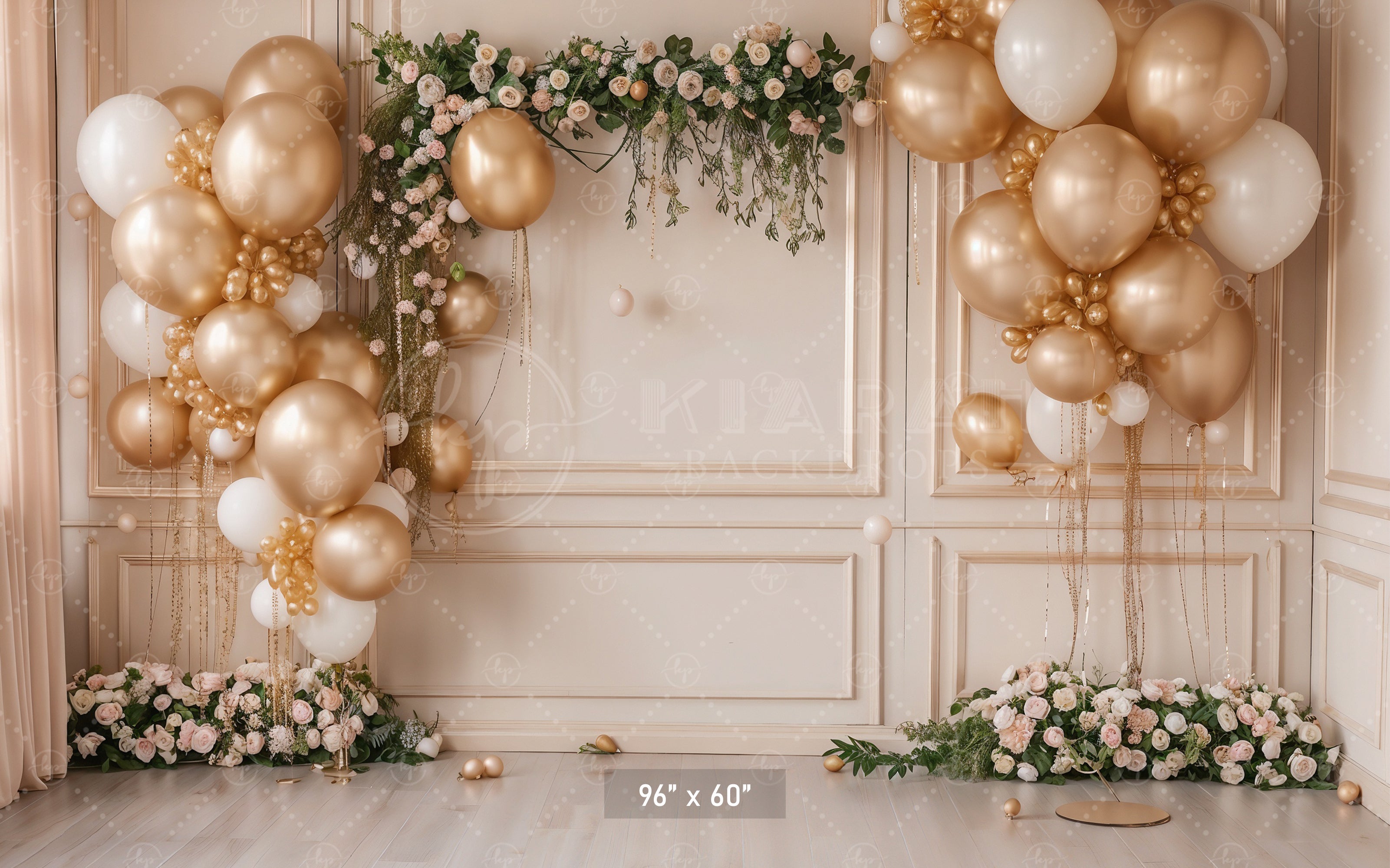 Golden Elegance Celebration Backdrop