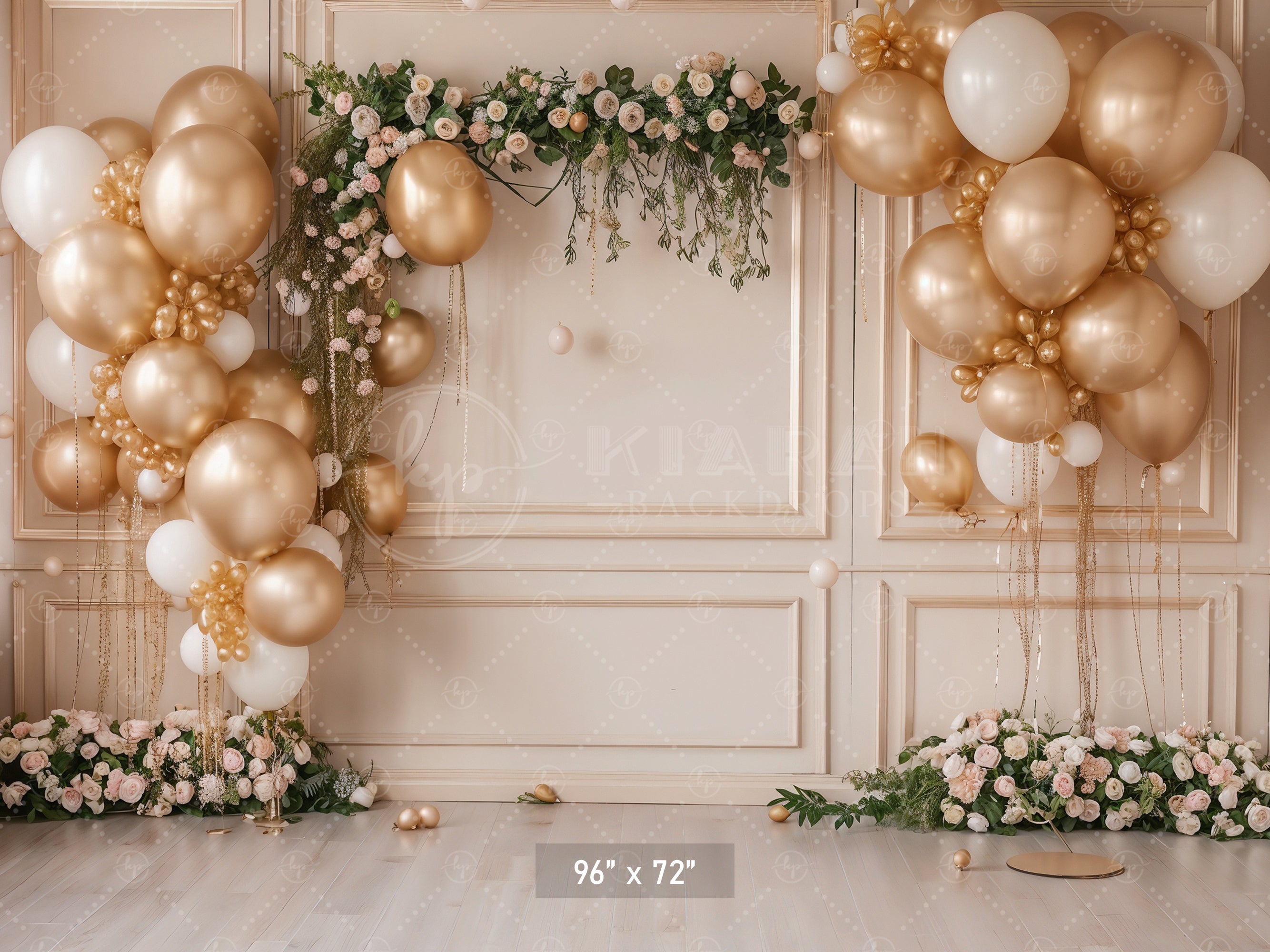 Golden Elegance Celebration Backdrop