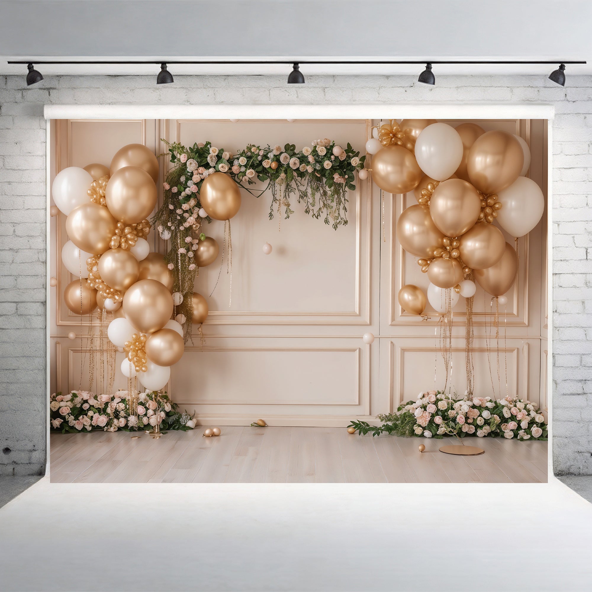 Golden Elegance Celebration Backdrop