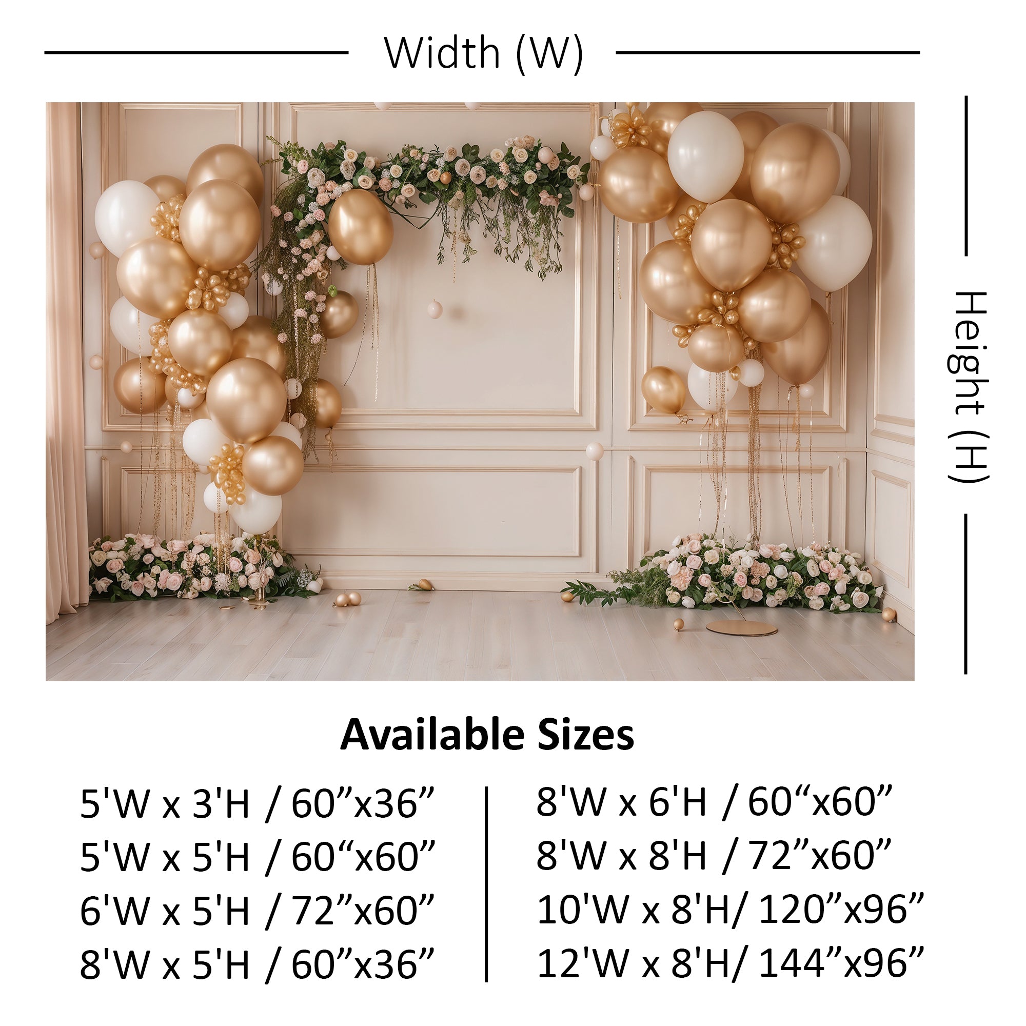 Golden Elegance Celebration Backdrop