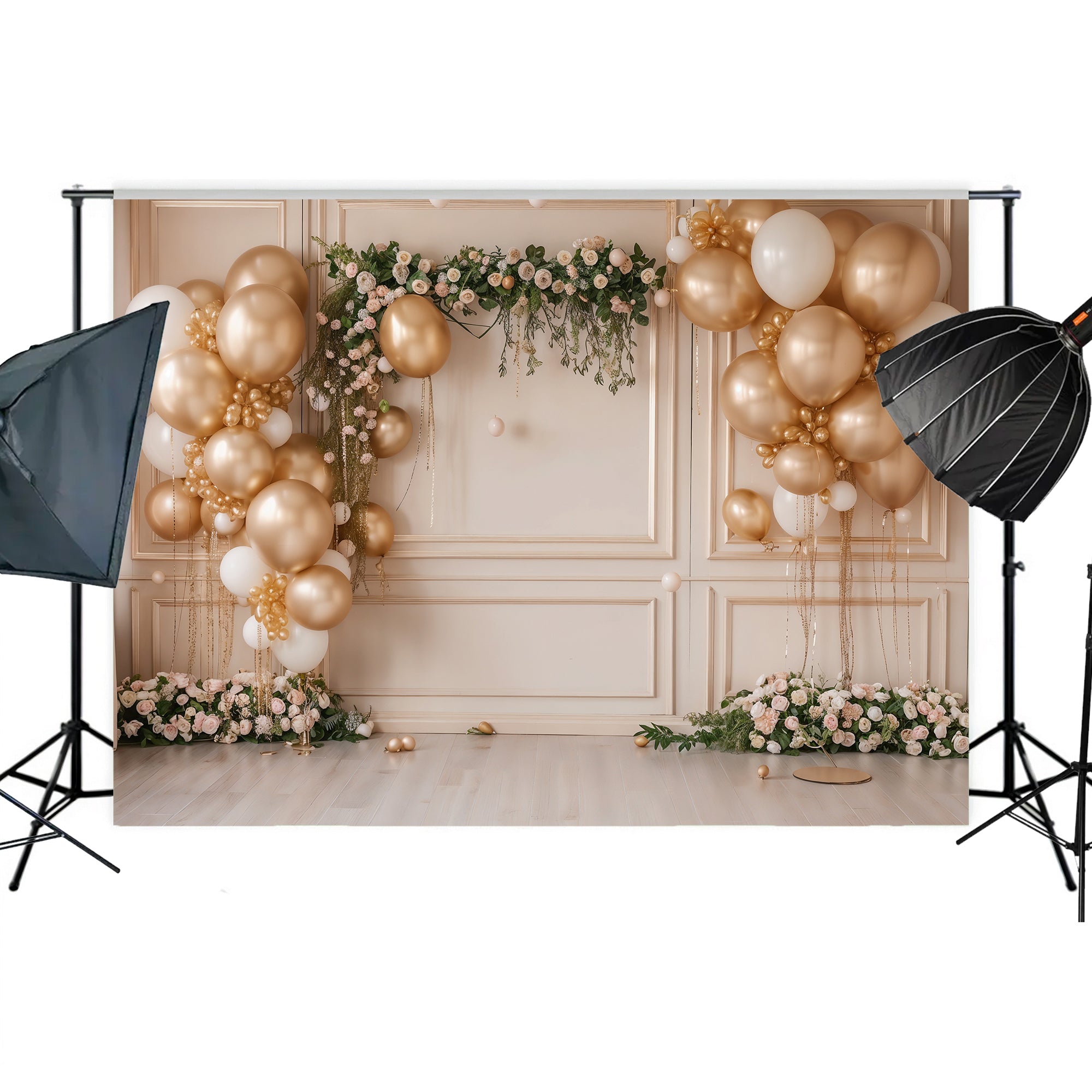 Golden Elegance Celebration Backdrop