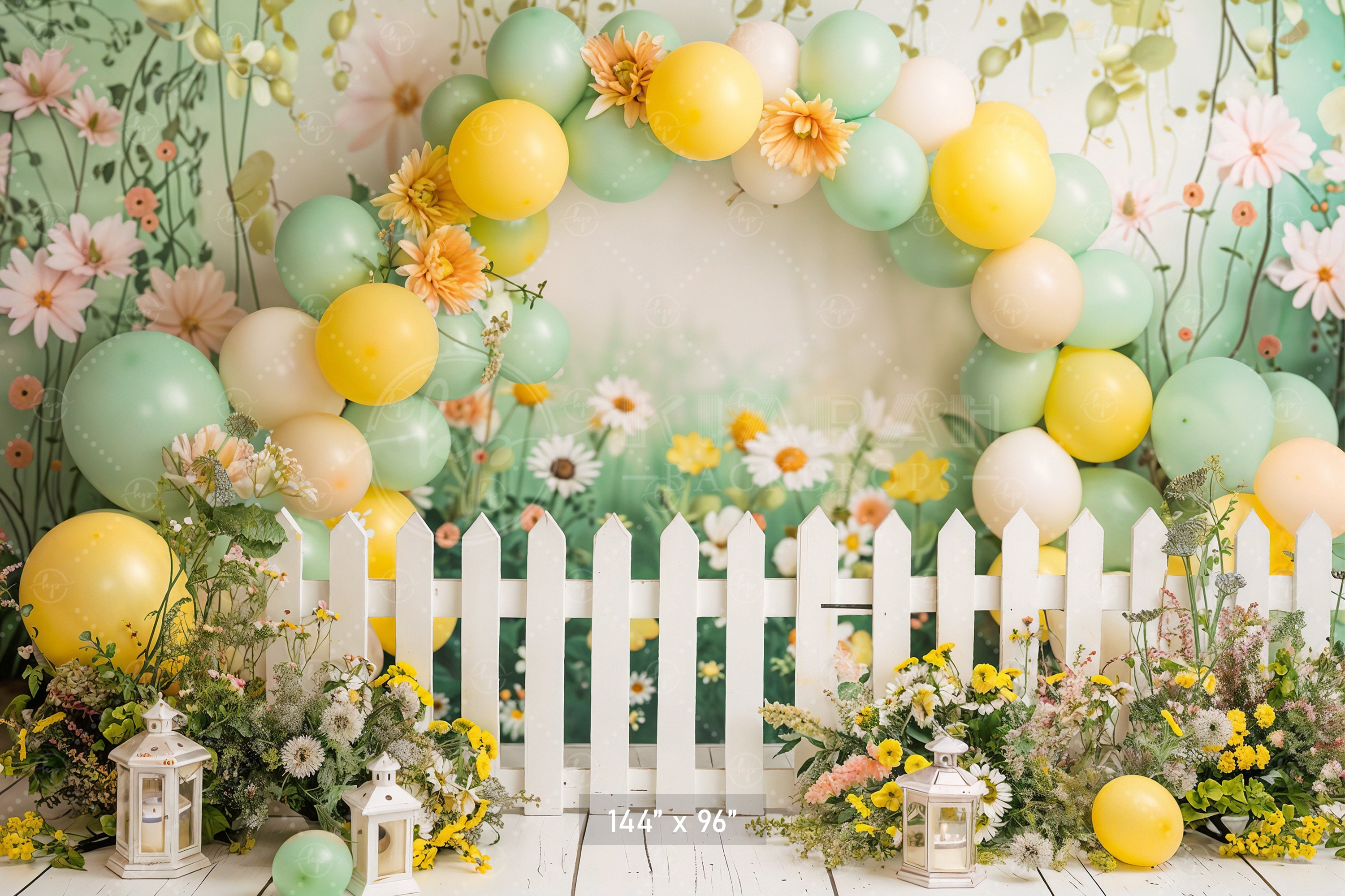 Daisy Garden Delight Backdrop