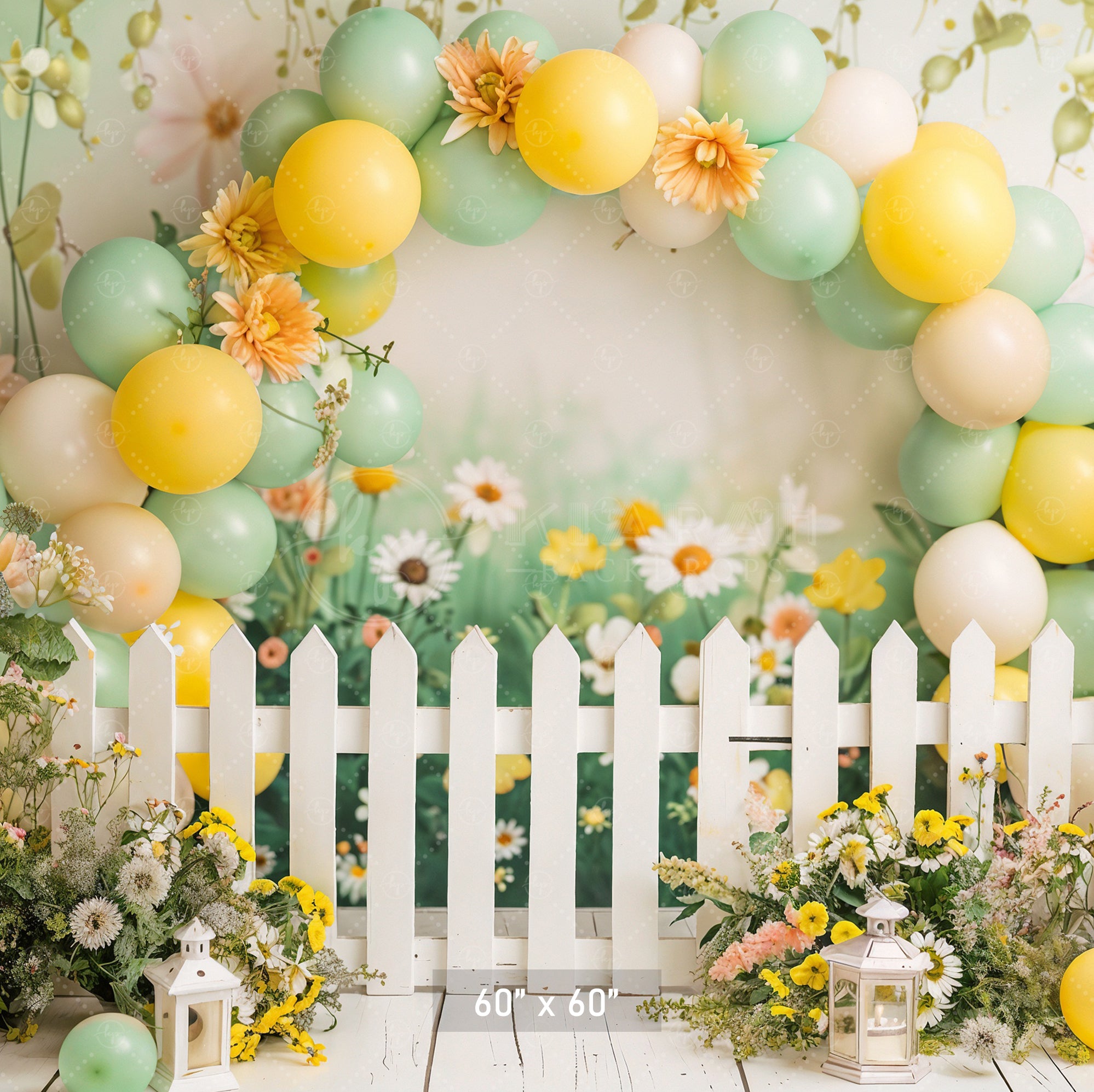 Daisy Garden Delight Backdrop