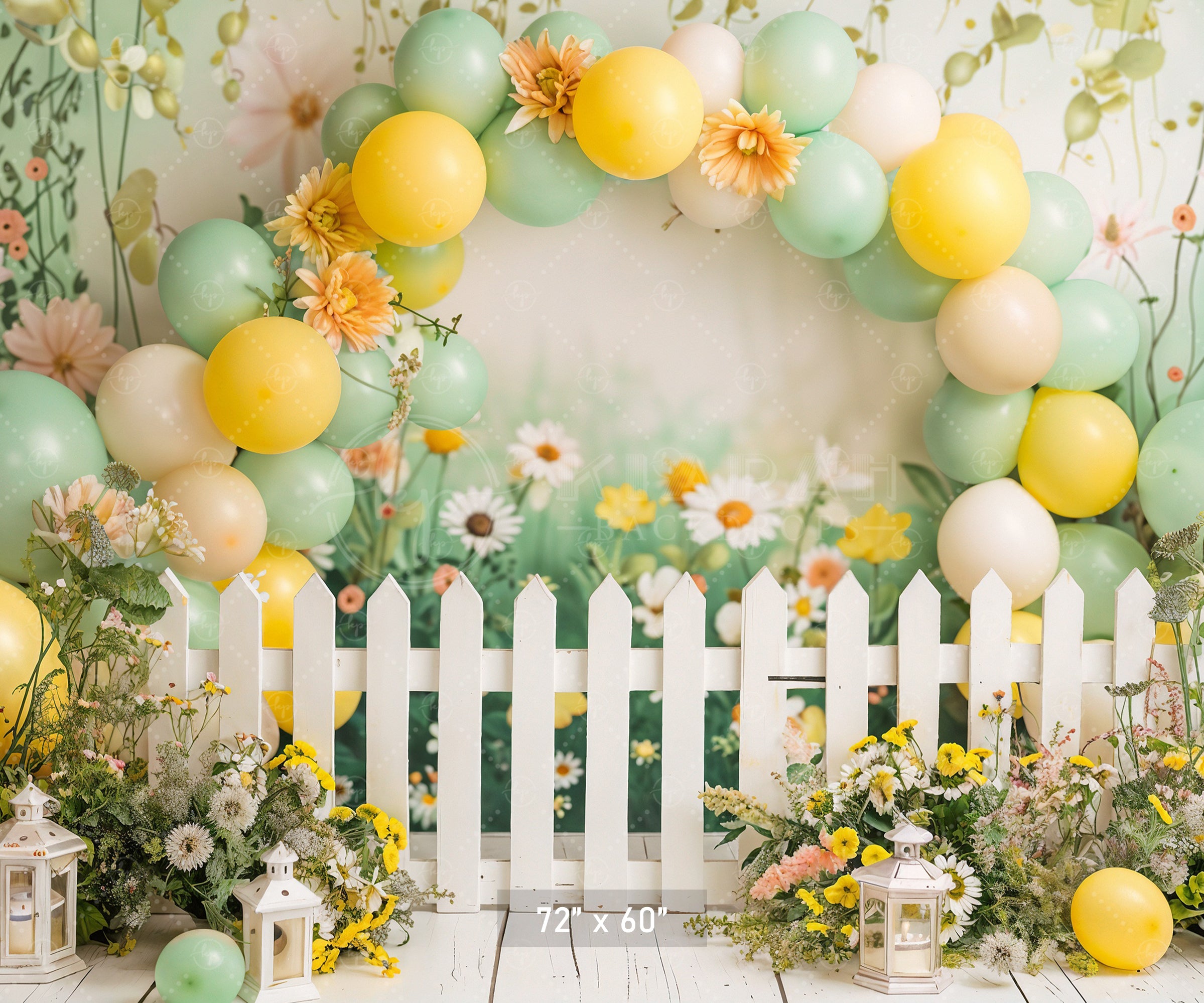 Daisy Garden Delight Backdrop
