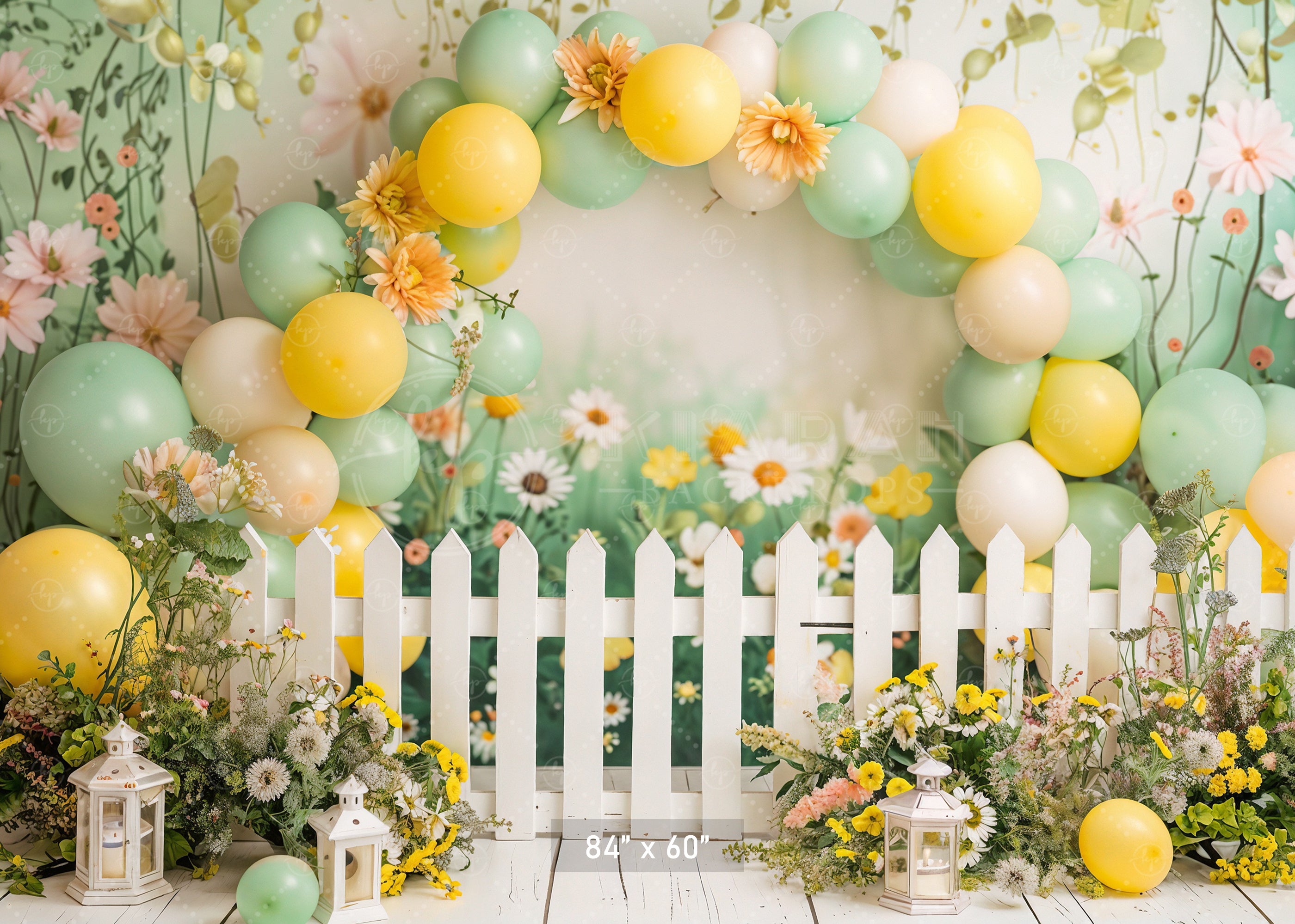 Daisy Garden Delight Backdrop