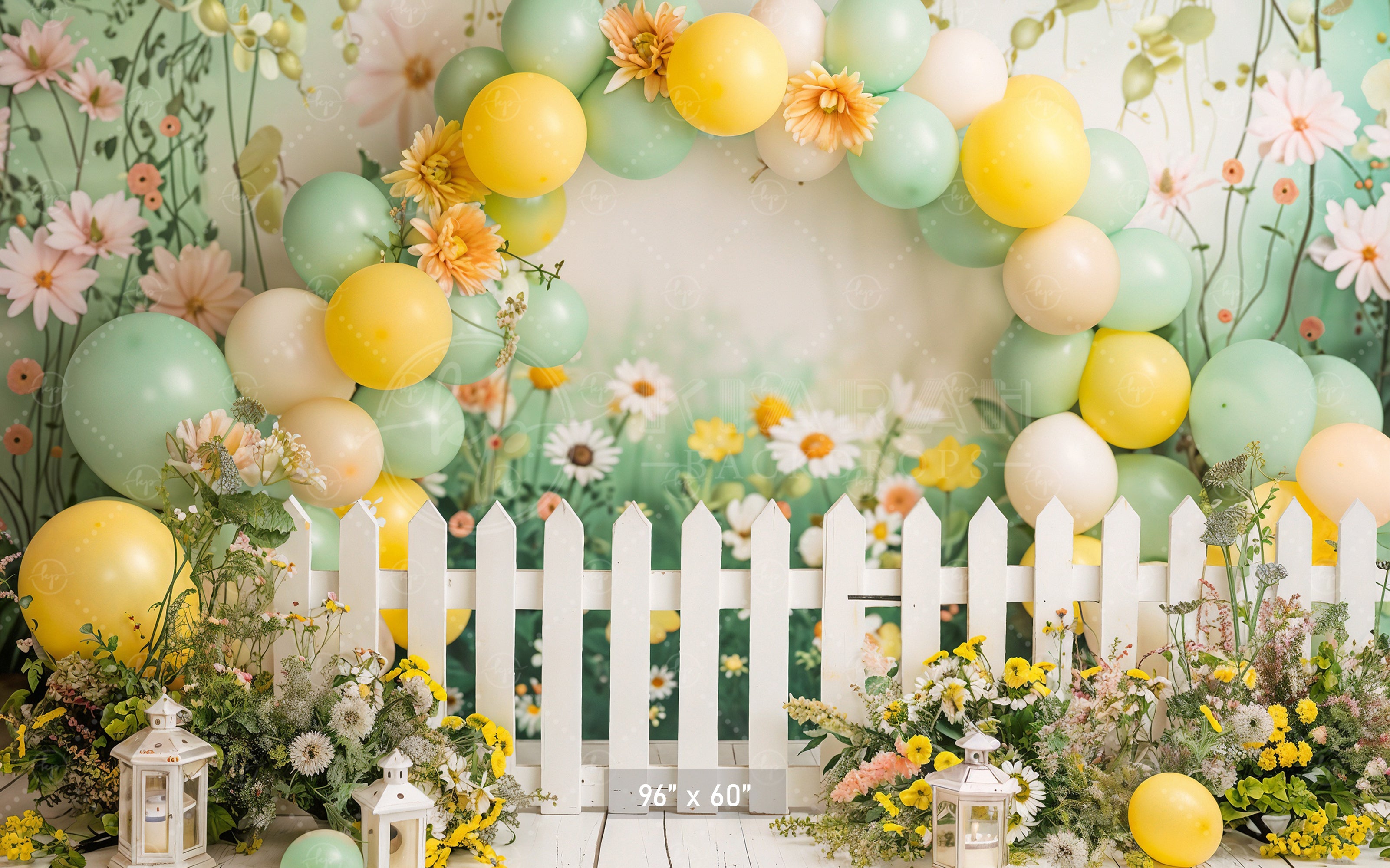 Daisy Garden Delight Backdrop