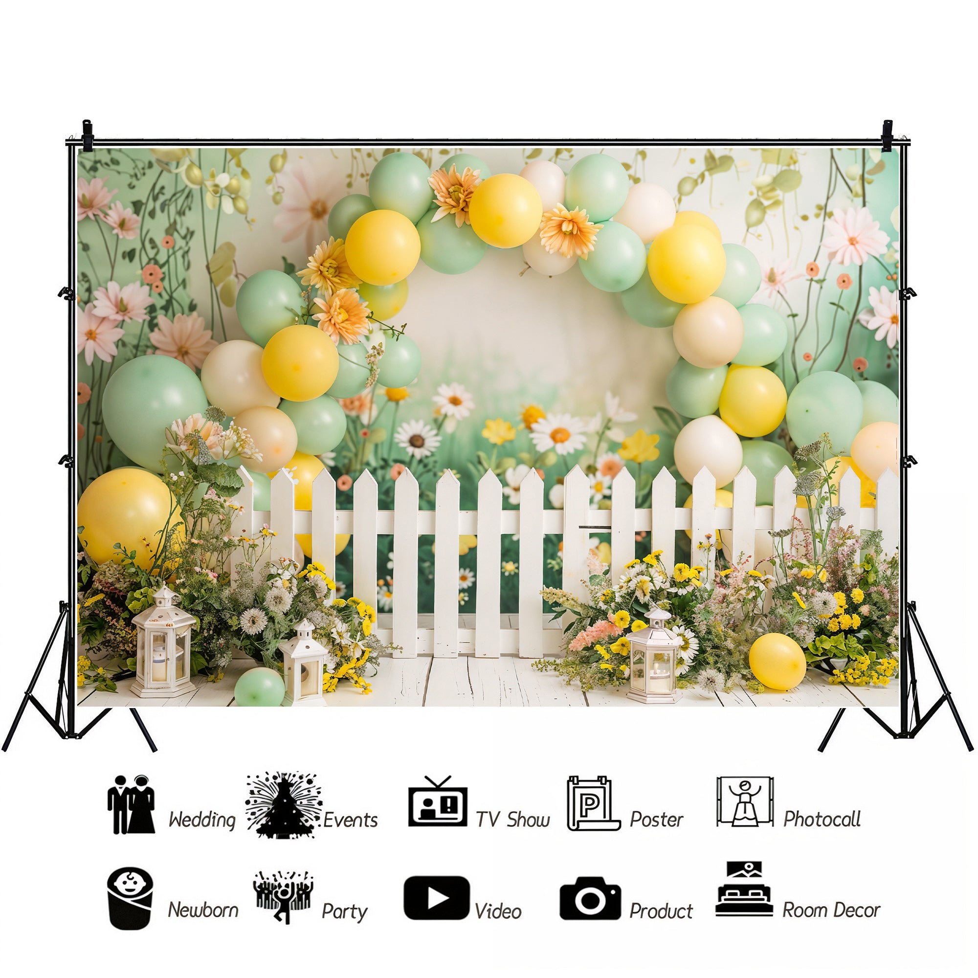 Daisy Garden Delight Backdrop