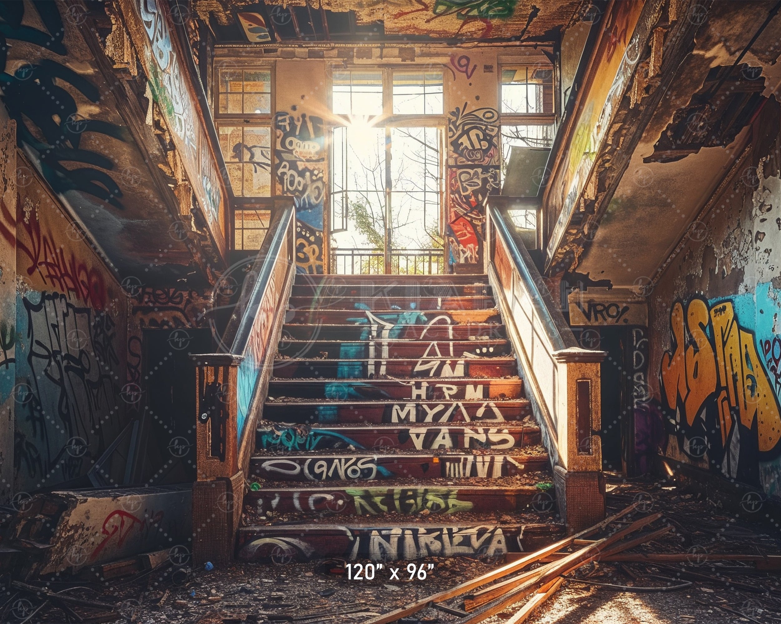 Urban Decay Graffiti Staircase Backdrop