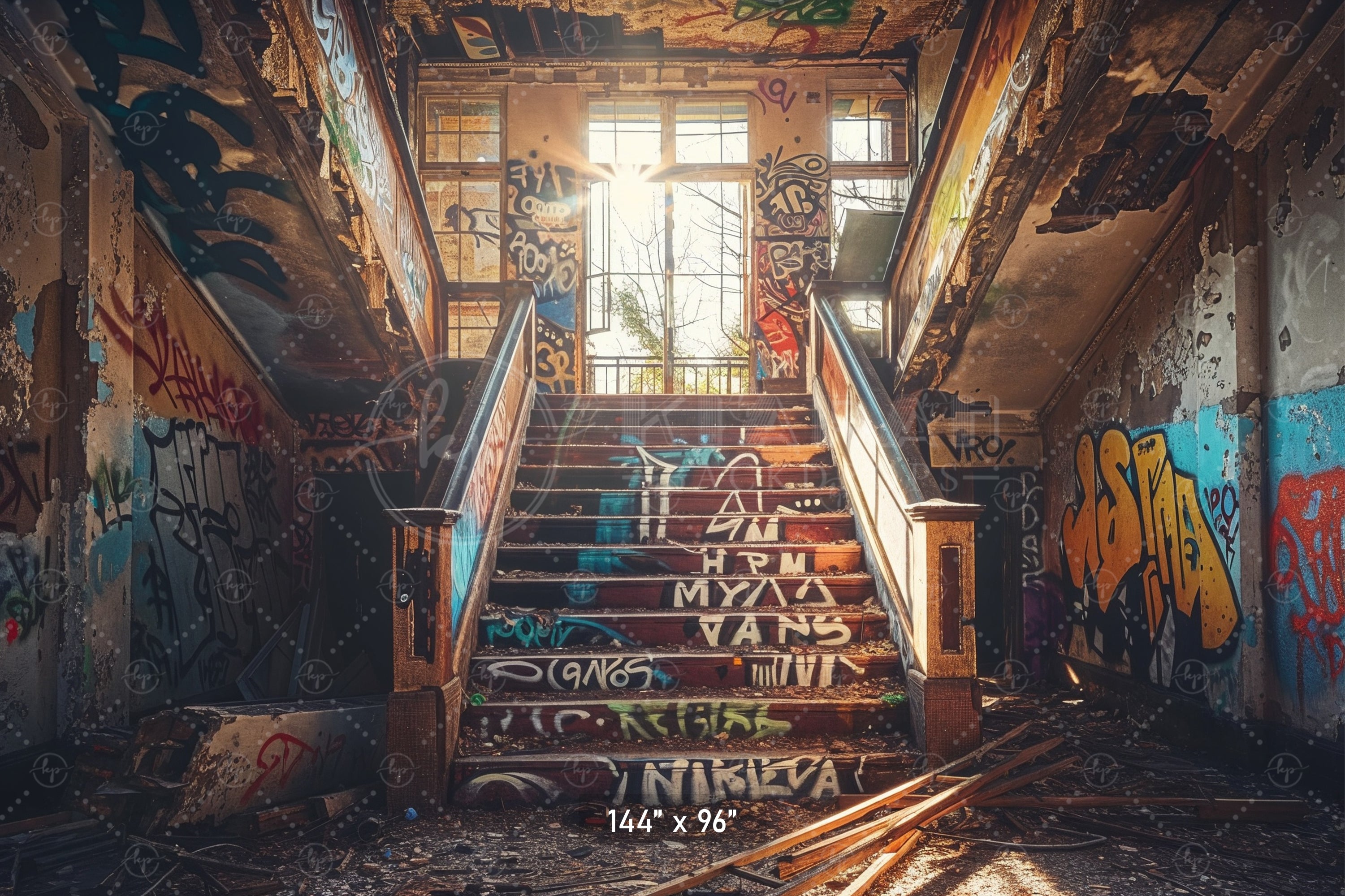 Urban Decay Graffiti Staircase Backdrop