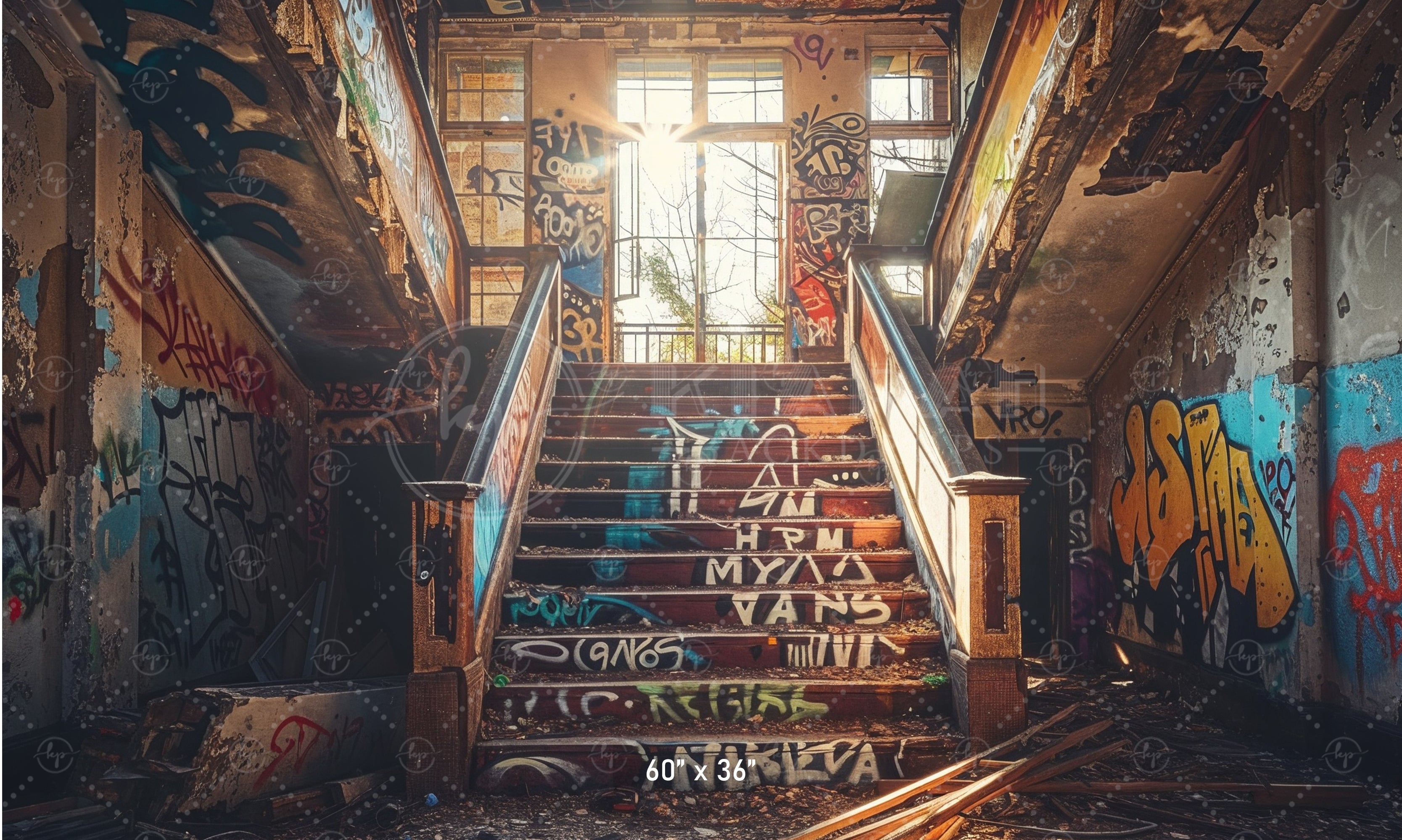 Urban Decay Graffiti Staircase Backdrop