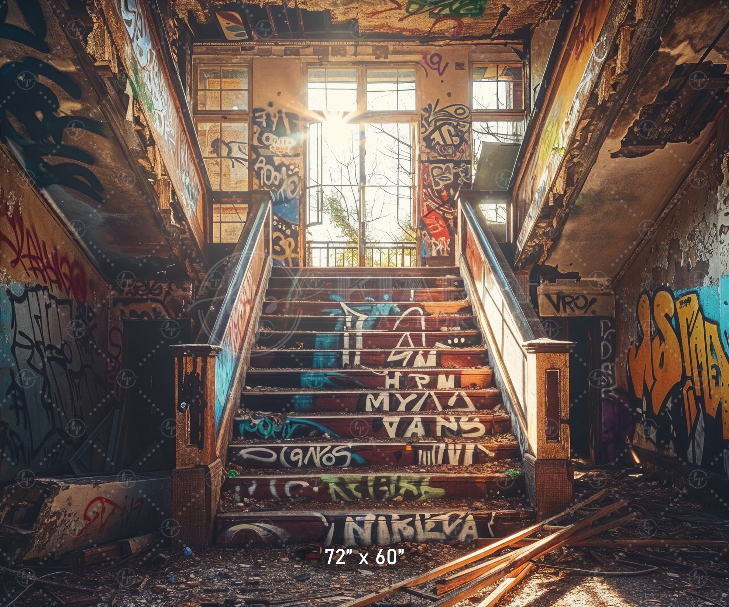 Urban Decay Graffiti Staircase Backdrop