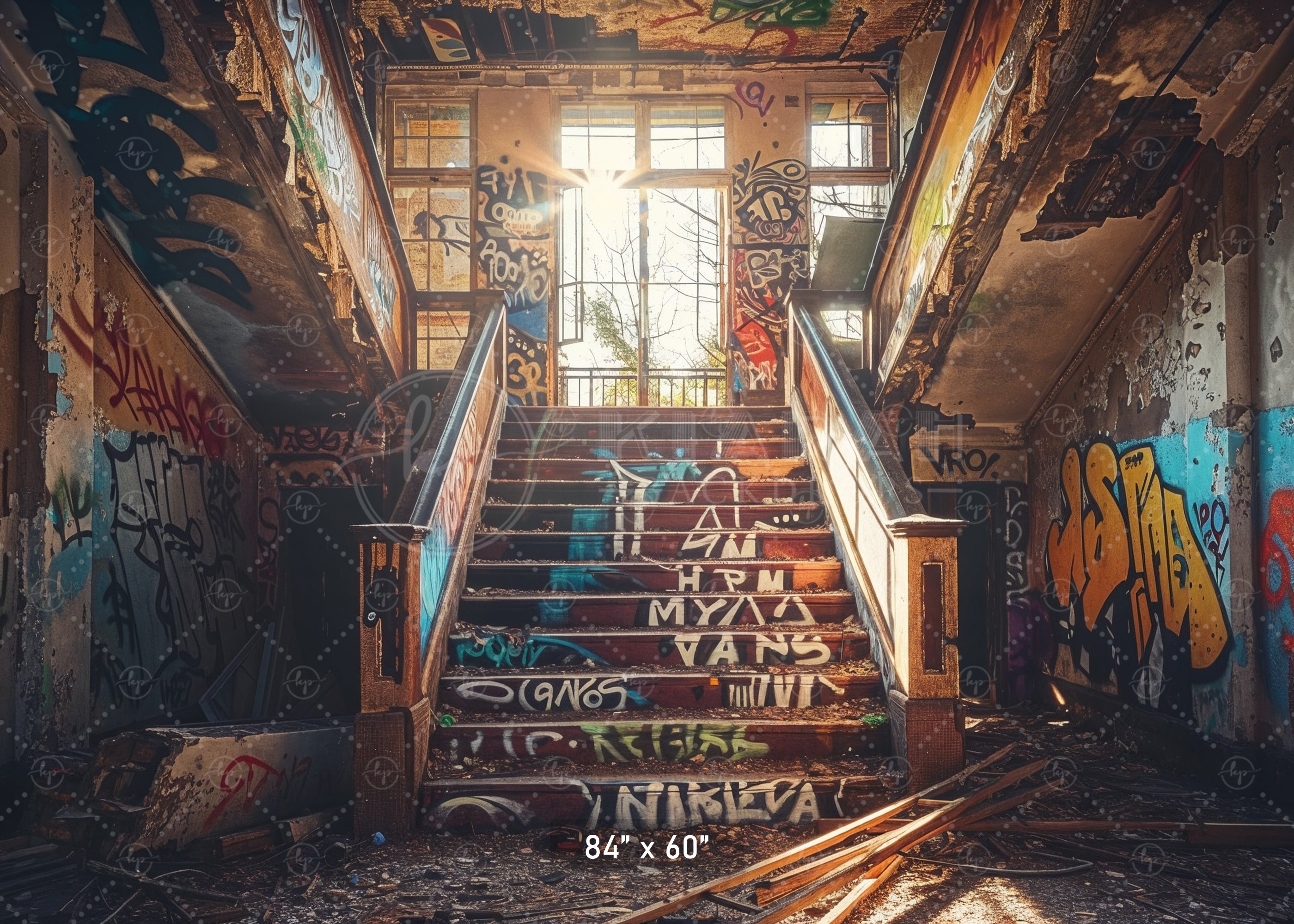 Urban Decay Graffiti Staircase Backdrop