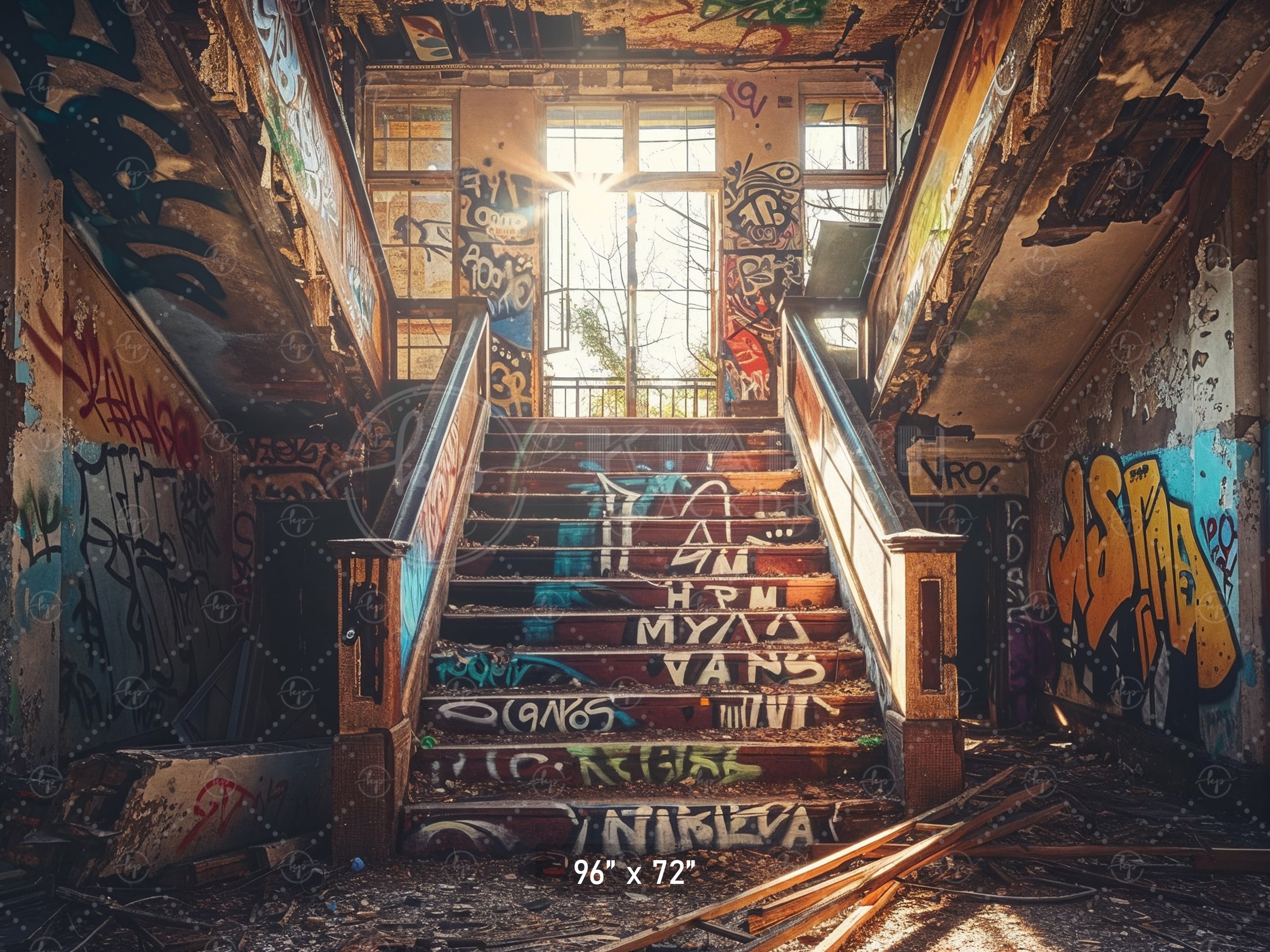 Urban Decay Graffiti Staircase Backdrop