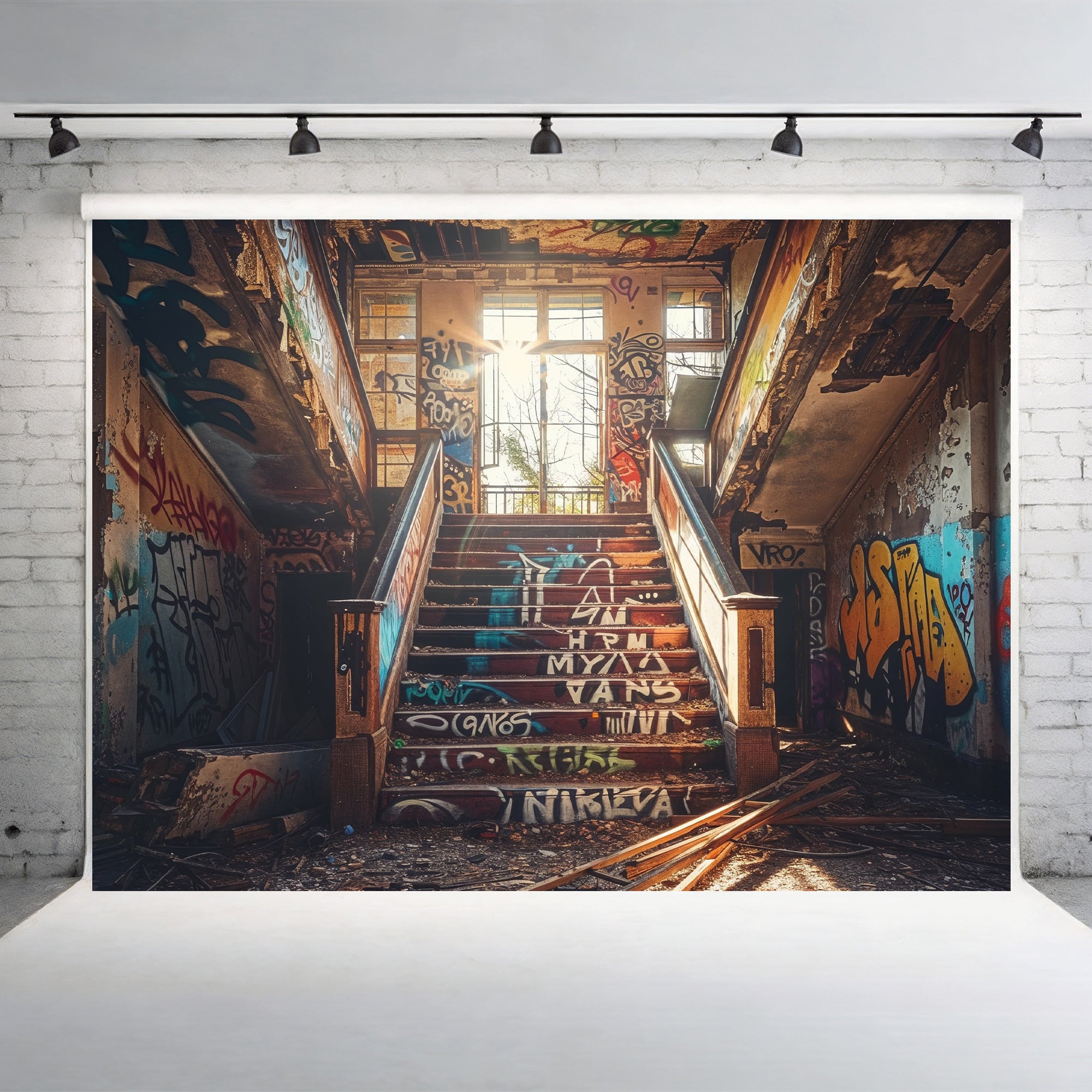 Urban Decay Graffiti Staircase Backdrop