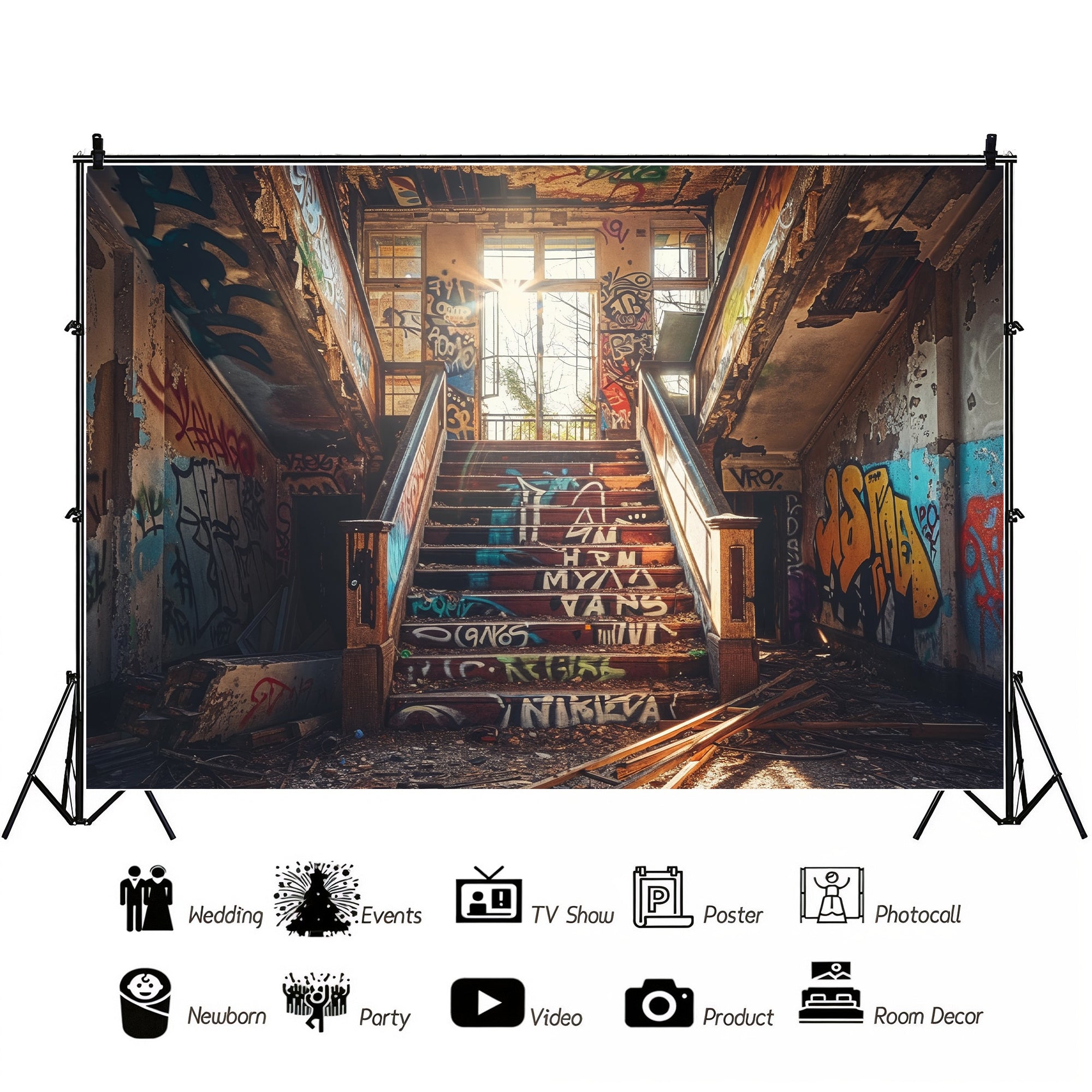 Urban Decay Graffiti Staircase Backdrop