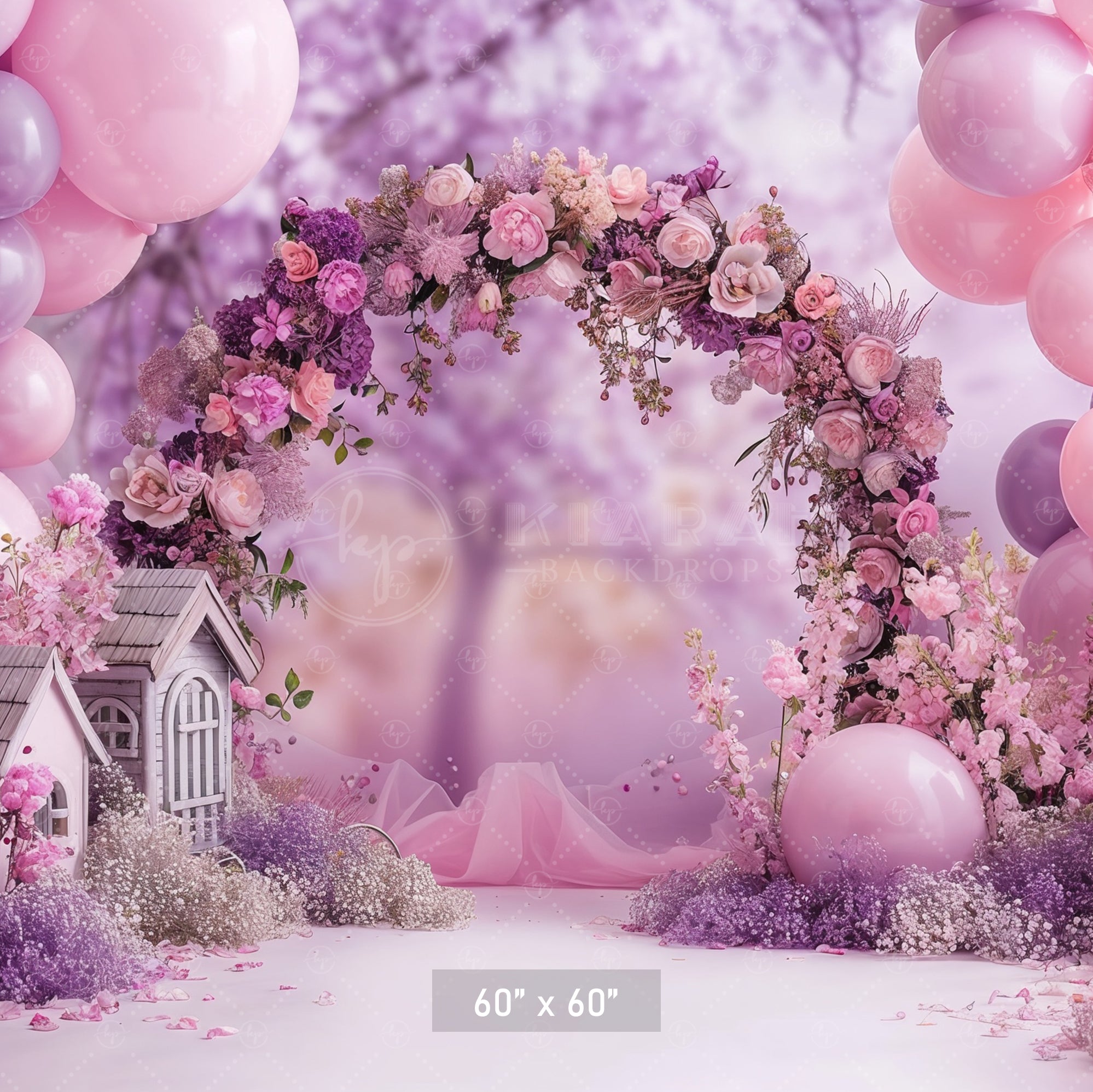 Lavender Garden Floral Arch Backdrop