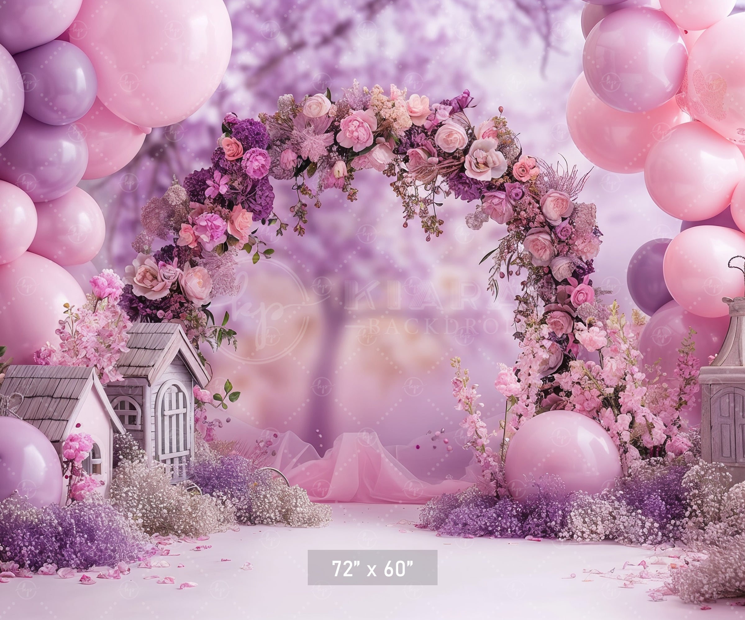 Lavender Garden Floral Arch Backdrop