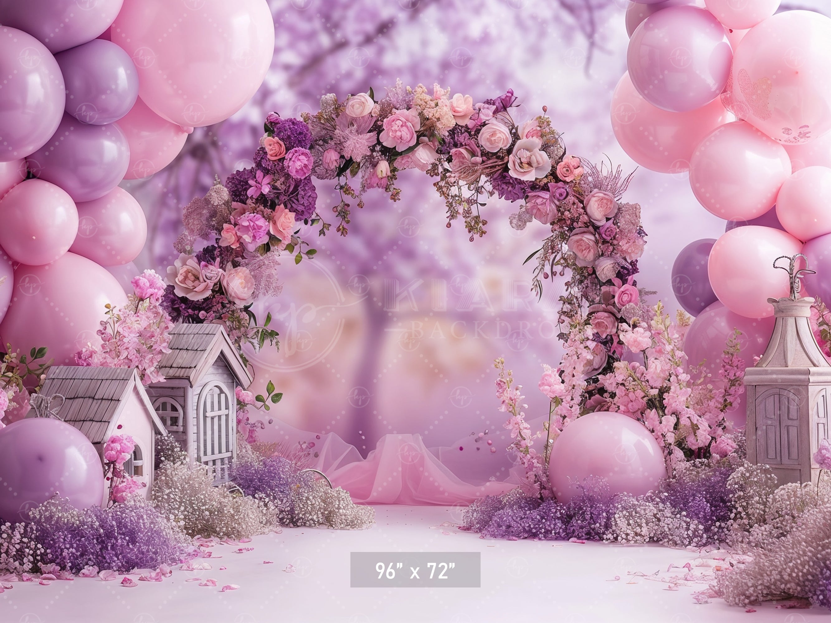 Lavender Garden Floral Arch Backdrop