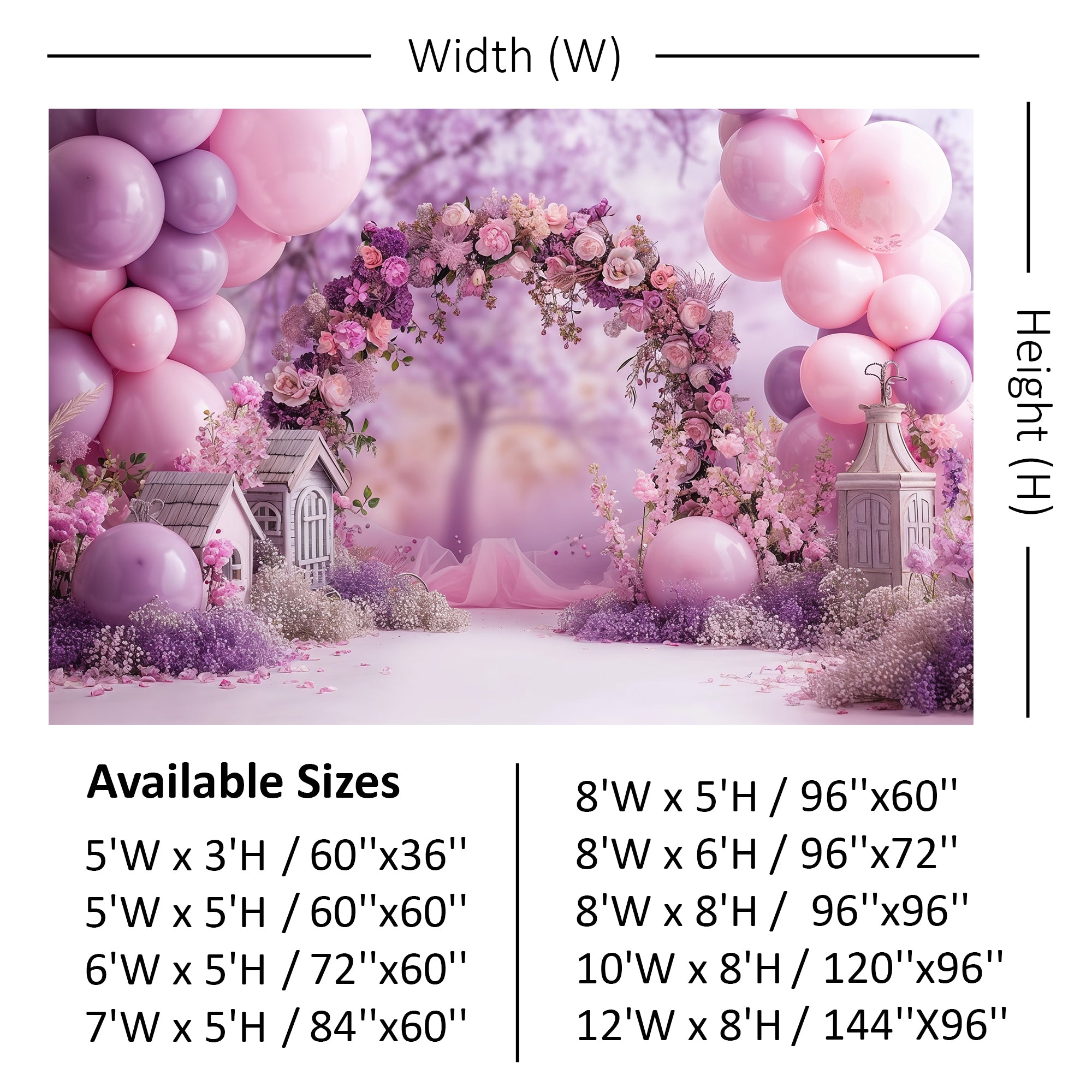 Lavender Garden Floral Arch Backdrop