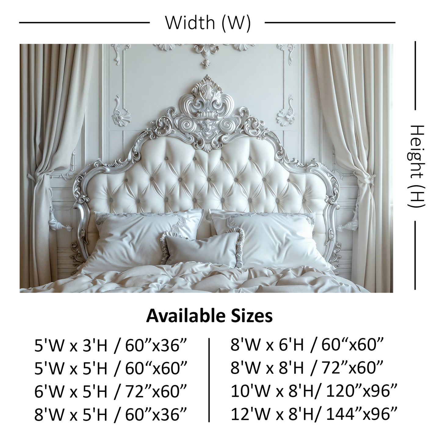 Regal Ivory Bedroom Backdrop