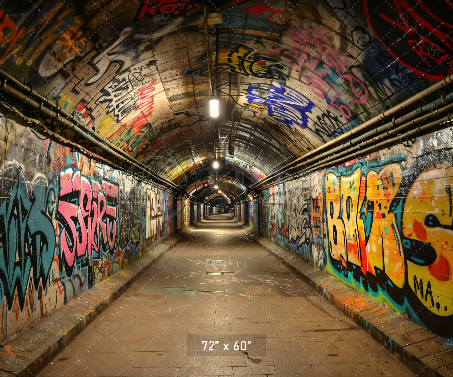 Urban Graffiti Tunnel Backdrop