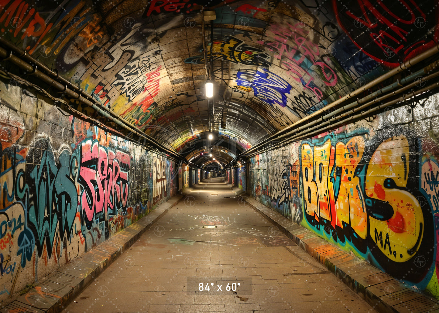 Urban Graffiti Tunnel Backdrop