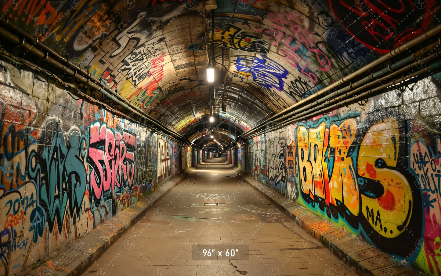 Urban Graffiti Tunnel Backdrop