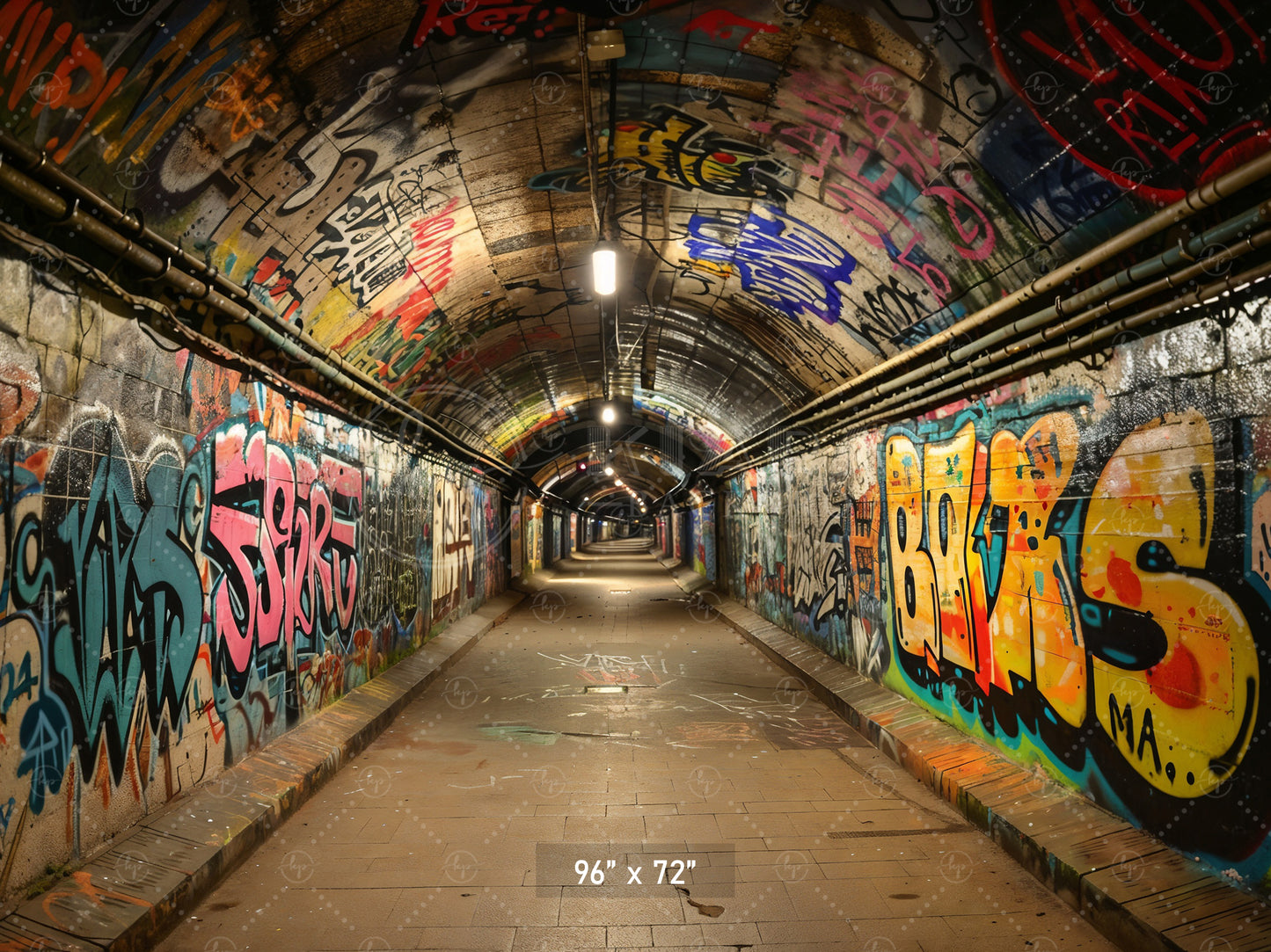 Urban Graffiti Tunnel Backdrop