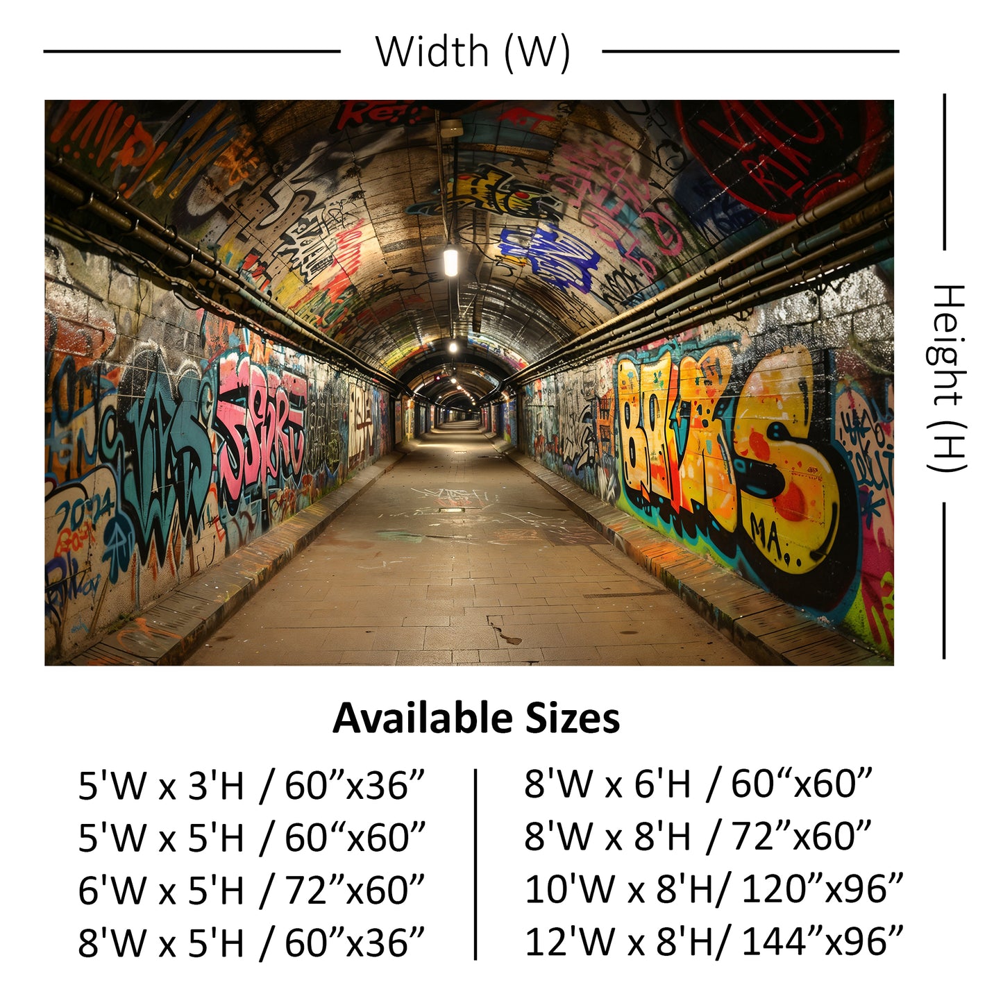 Urban Graffiti Tunnel Backdrop