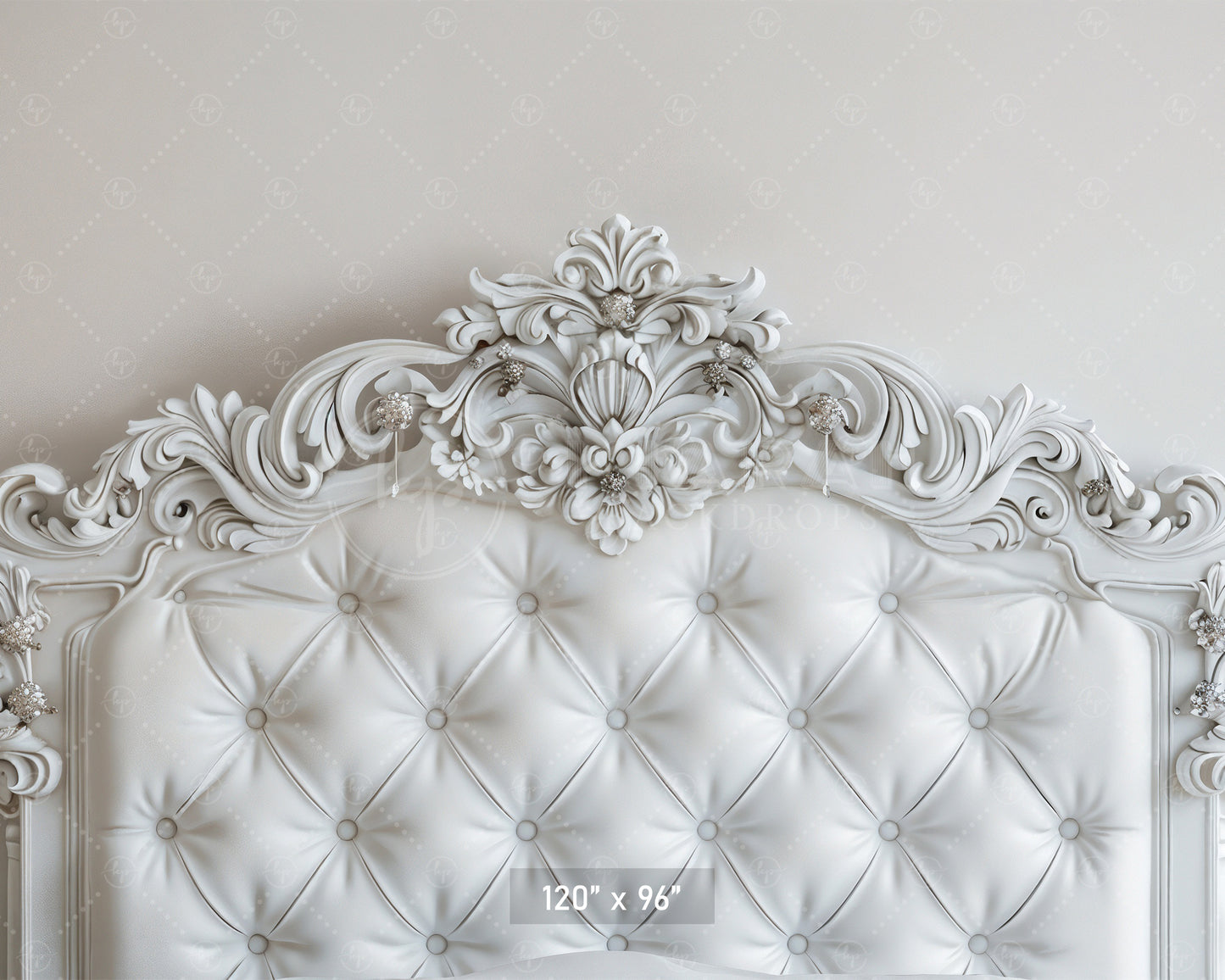 Regal White Tufted Headboard Backdrop