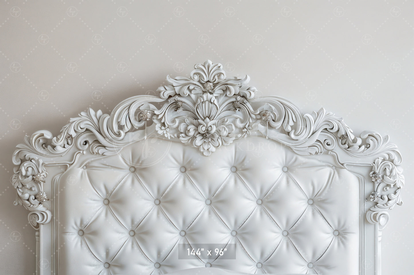 Regal White Tufted Headboard Backdrop