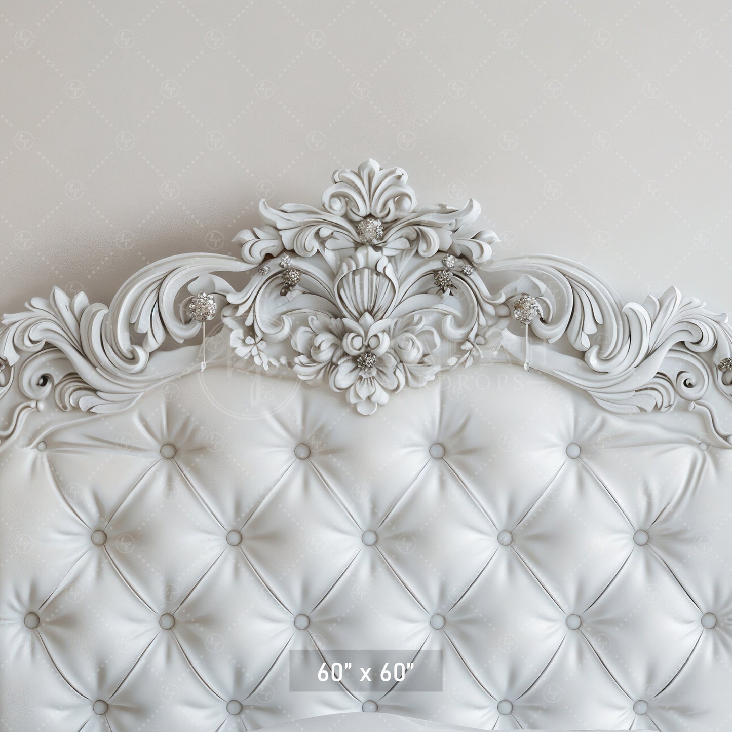 Regal White Tufted Headboard Backdrop