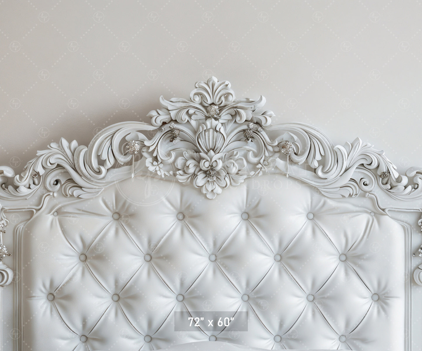 Regal White Tufted Headboard Backdrop