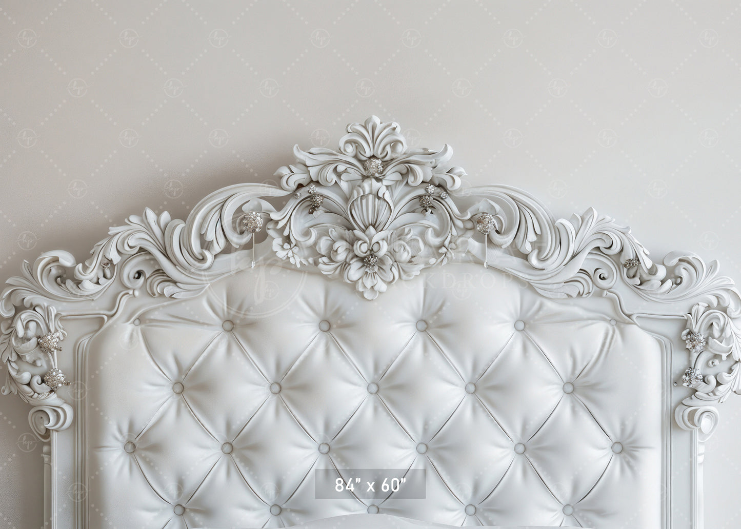 Regal White Tufted Headboard Backdrop