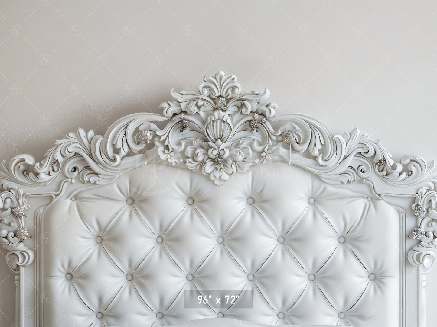 Regal White Tufted Headboard Backdrop