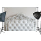 Regal White Tufted Headboard Backdrop