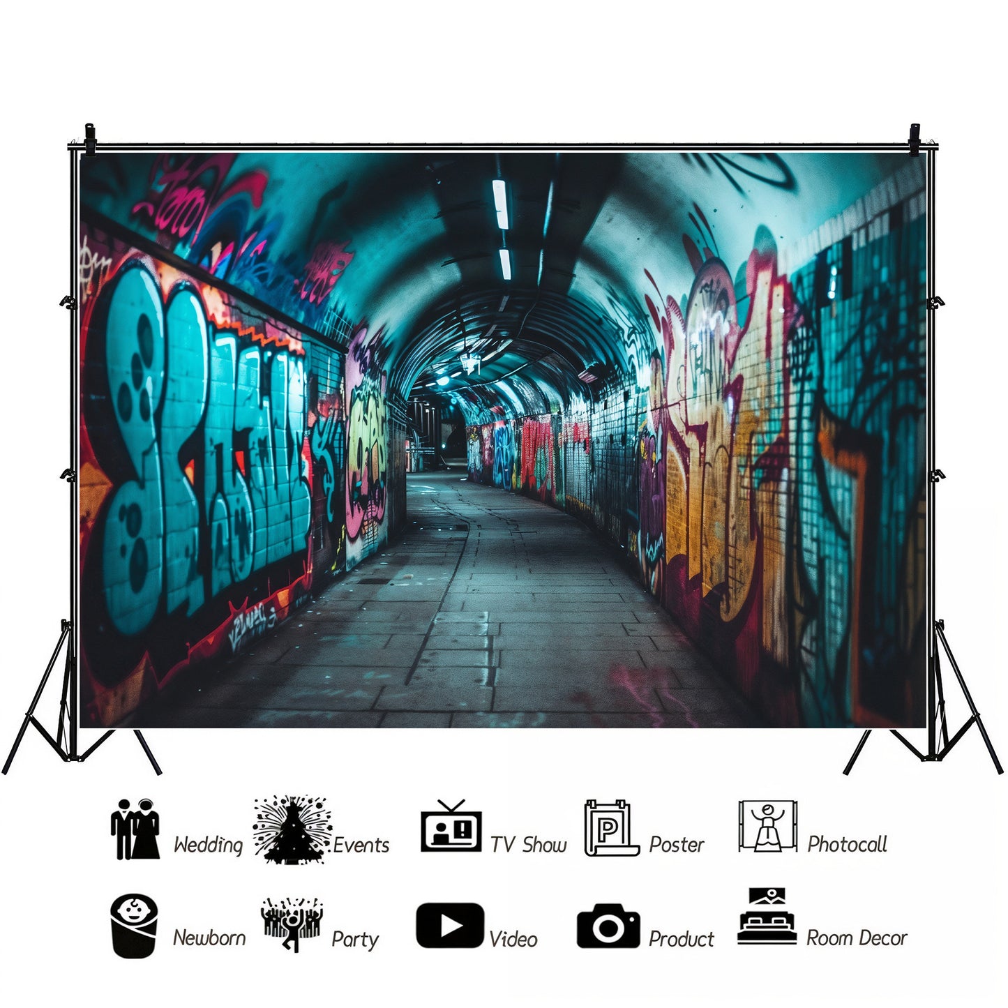 Graffiti Underground Passage Backdrop