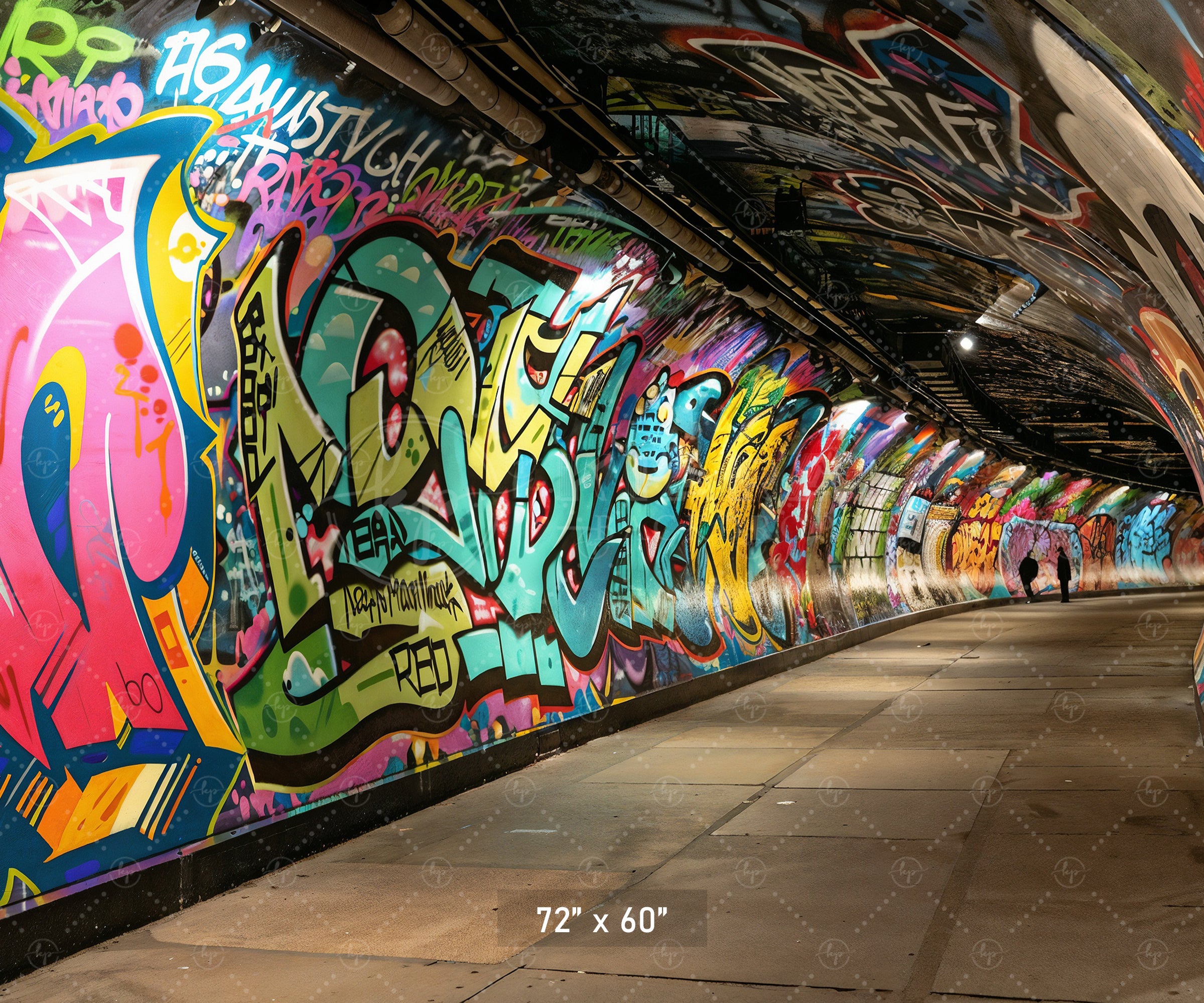 Urban Graffiti Tunnel 2 Backdrop