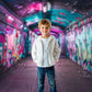 Neon Graffiti Tunnel Backdrop