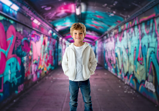 Neon Graffiti Tunnel Backdrop