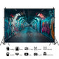 Urban Neon Graffiti Tunnel Backdrop