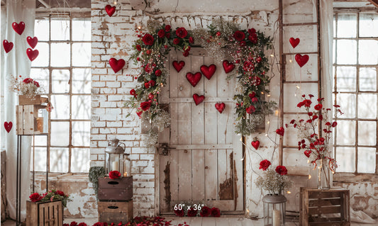 Rustic Valentine Romance Backdrop