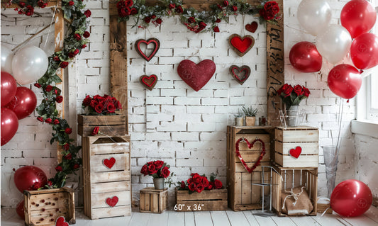 Rustic Heartfelt Love Backdrop