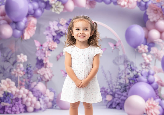 Lilac Butterfly Garden Backdrop