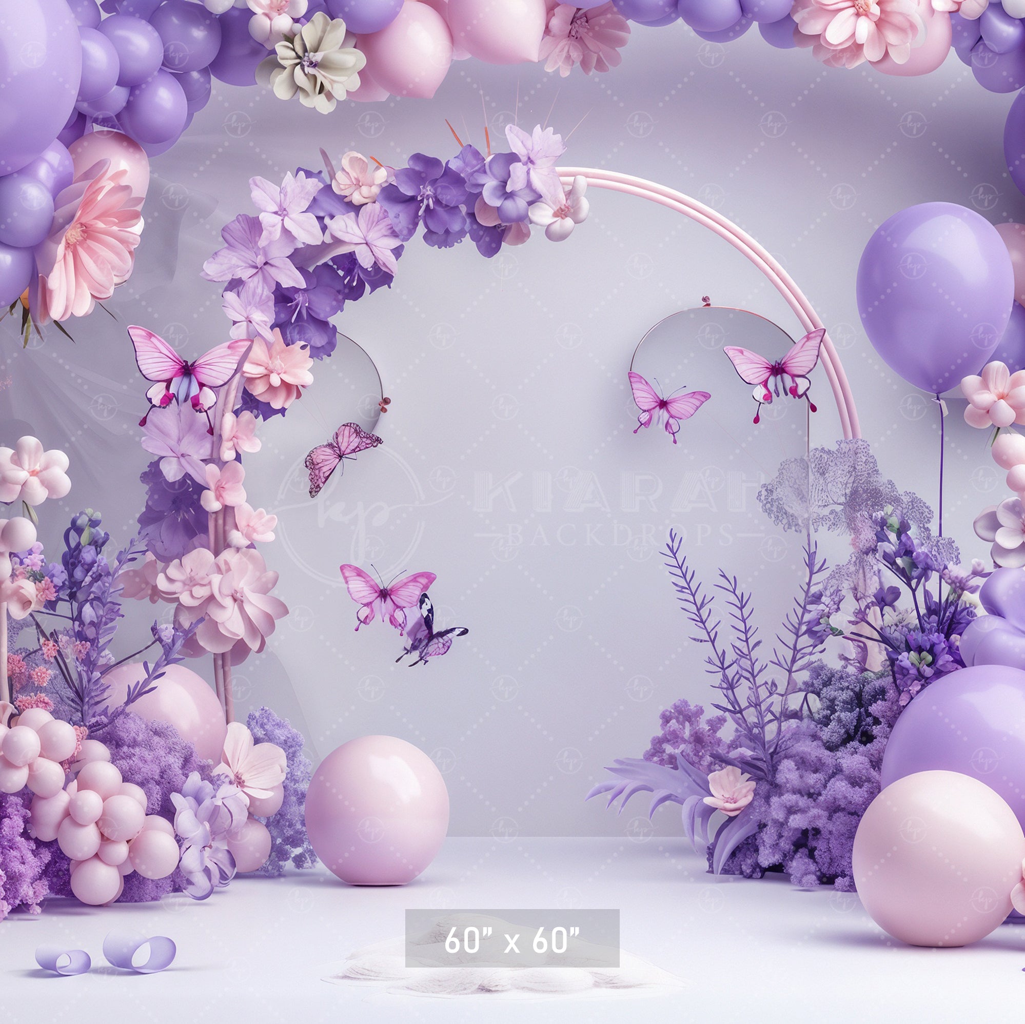 Lilac Butterfly Garden Backdrop