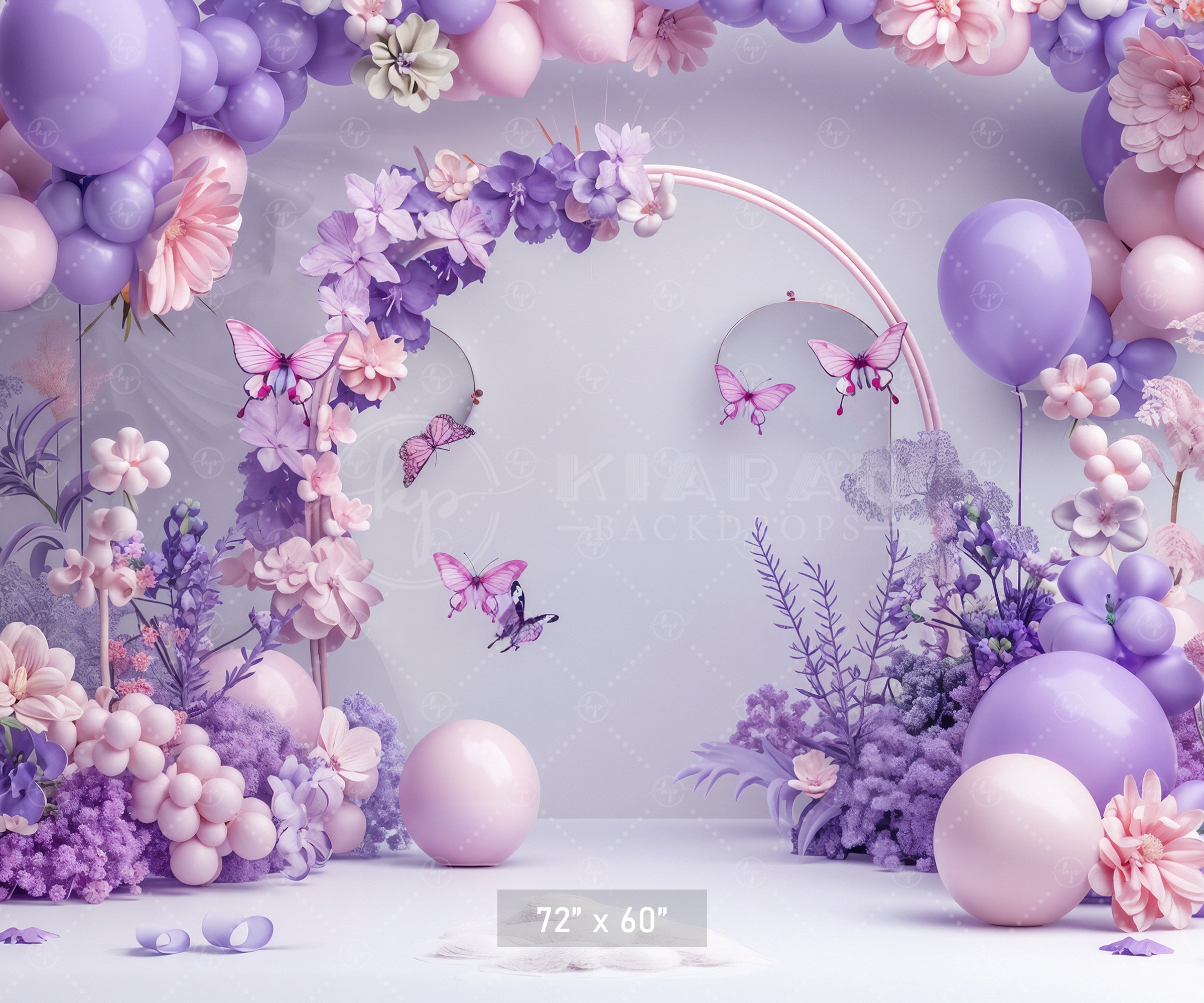 Lilac Butterfly Garden Backdrop