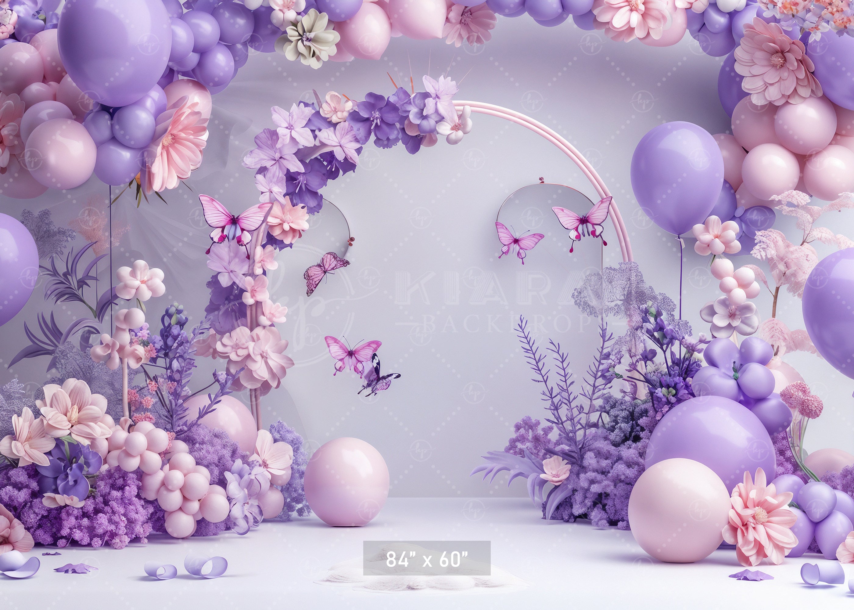 Lilac Butterfly Garden Backdrop